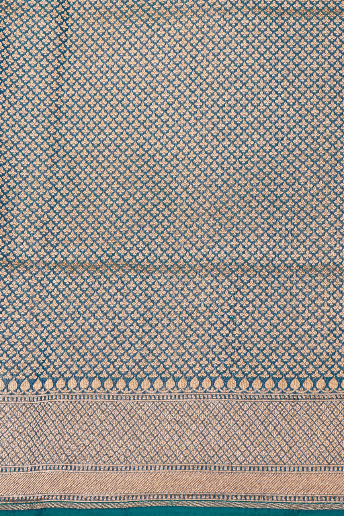 Banarasi Silk Peacock Blue Saree