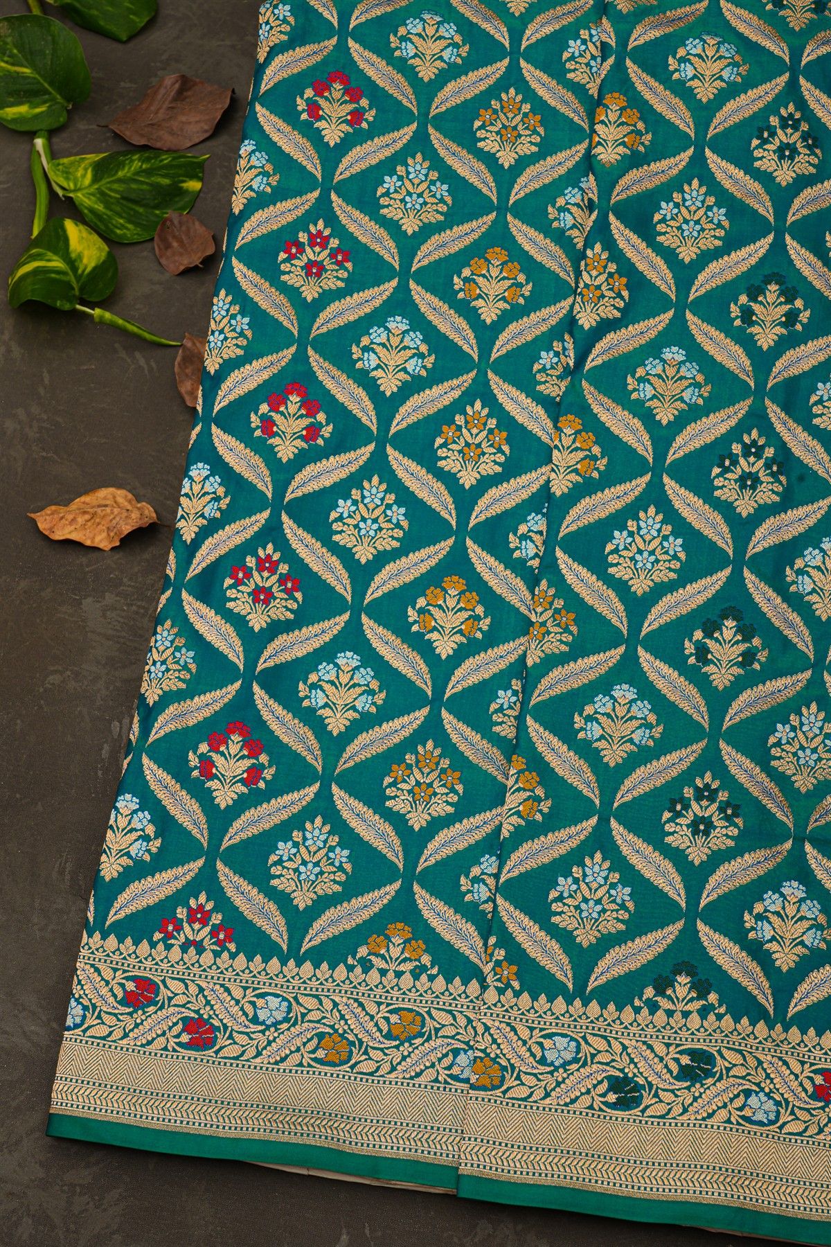 Banarasi Silk Teal Blue Saree