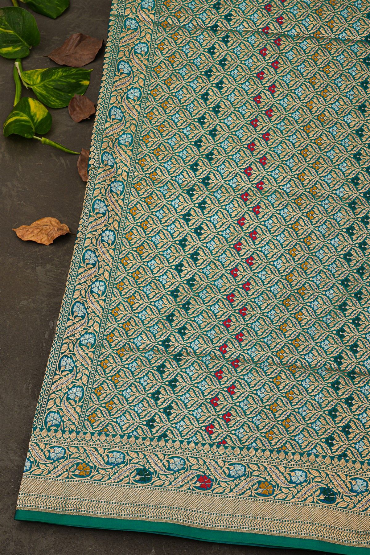 Banarasi Silk Teal Blue Saree