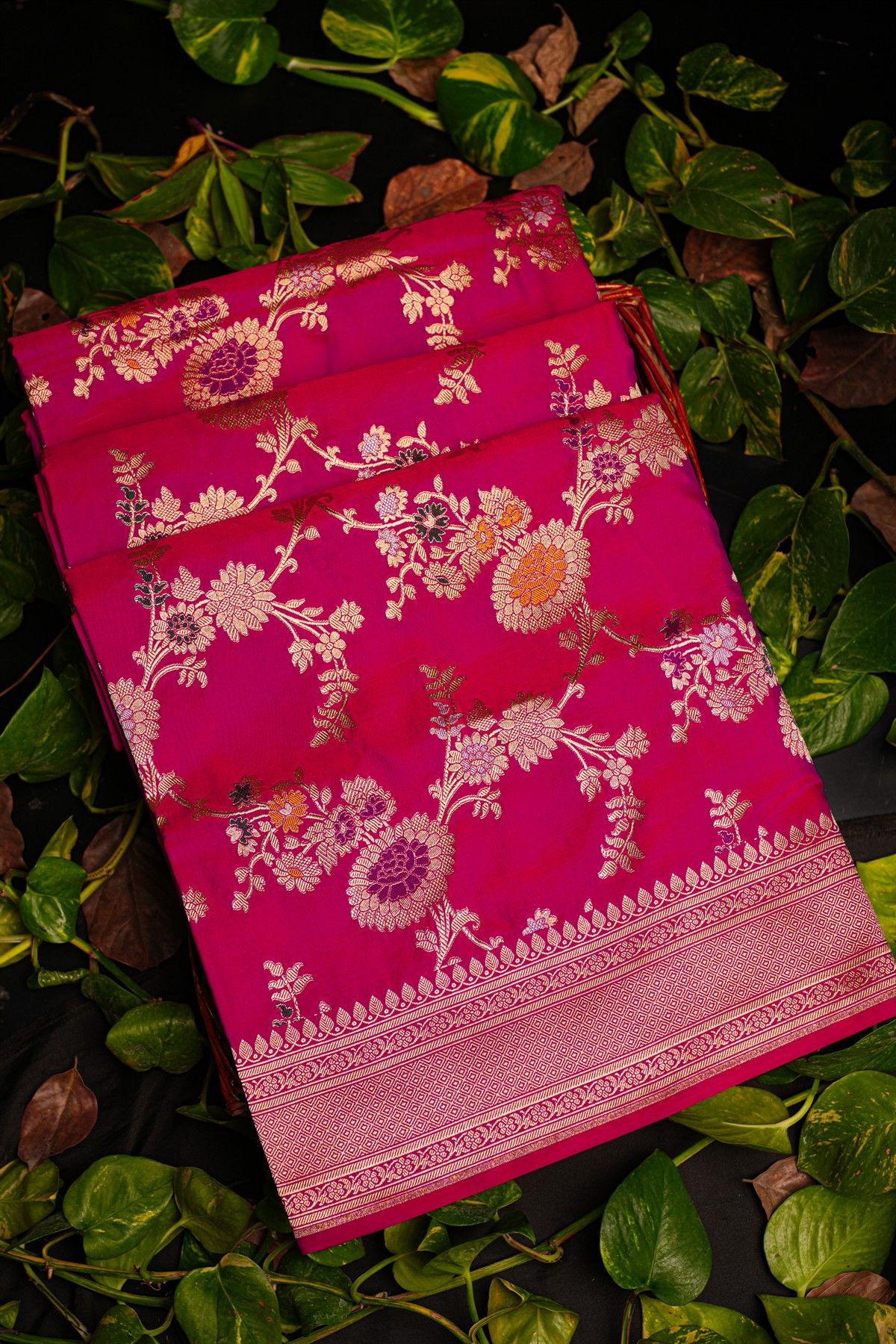 Banarasi Silk Magenta Saree