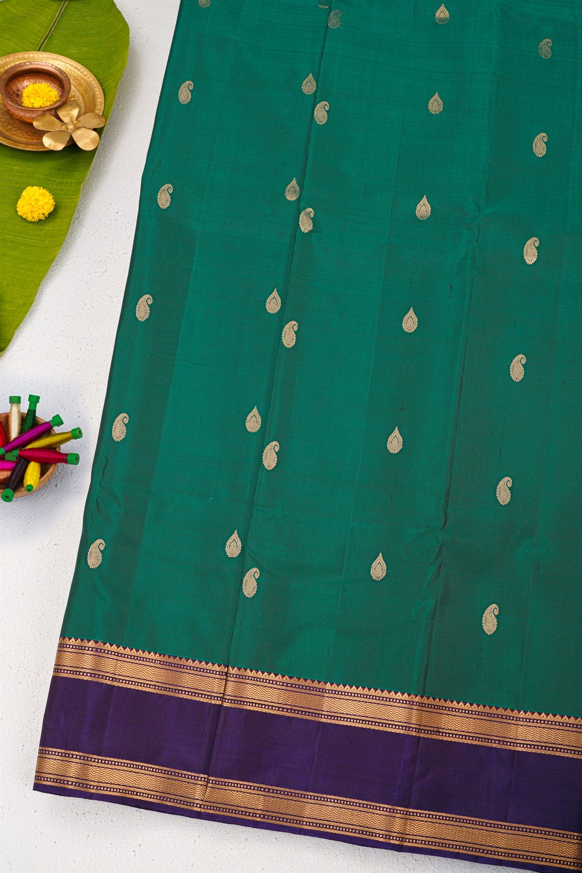 Coimbatore Soft Silk Peacock Green Saree