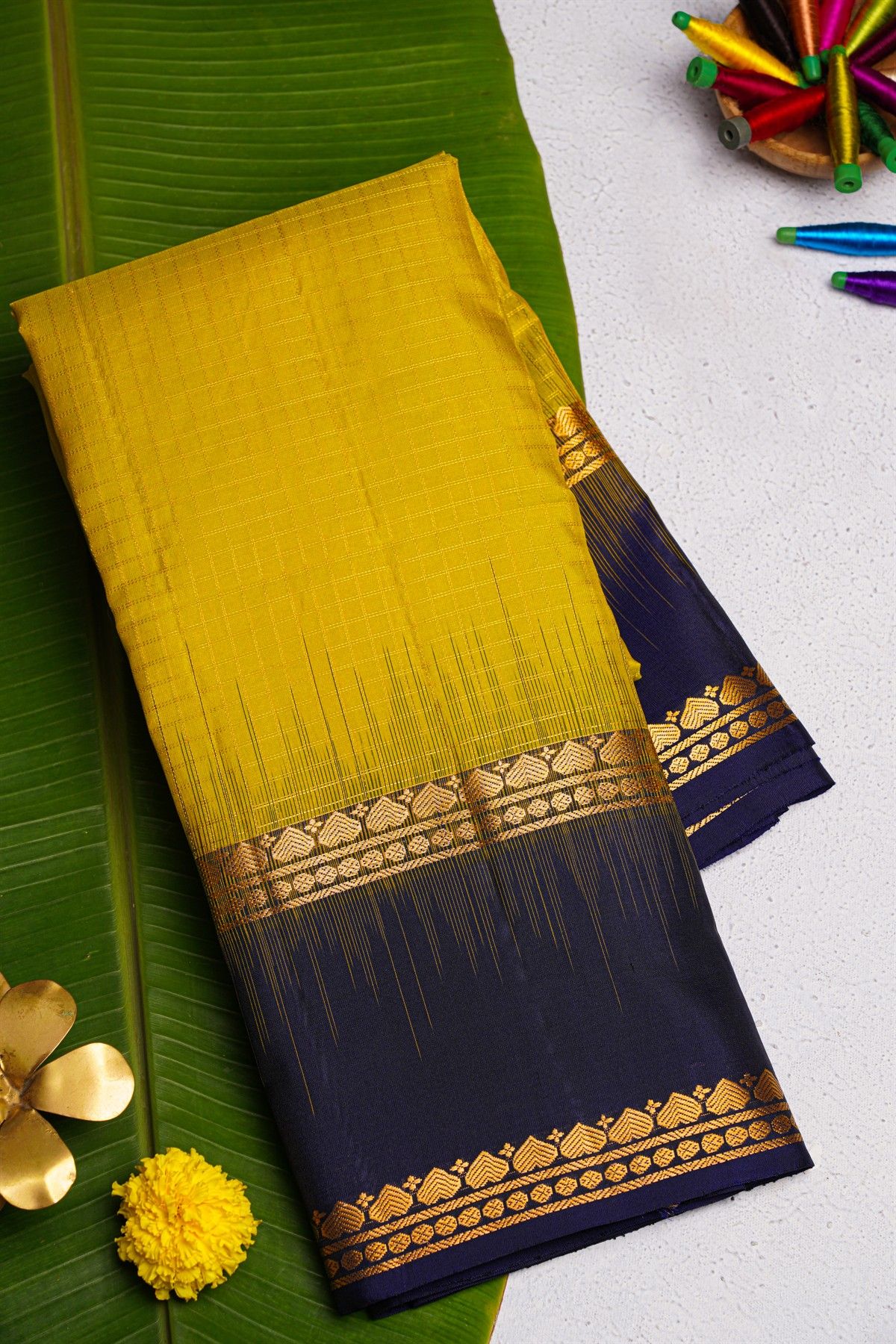 Coimbatore Soft Silk Yellow Saree