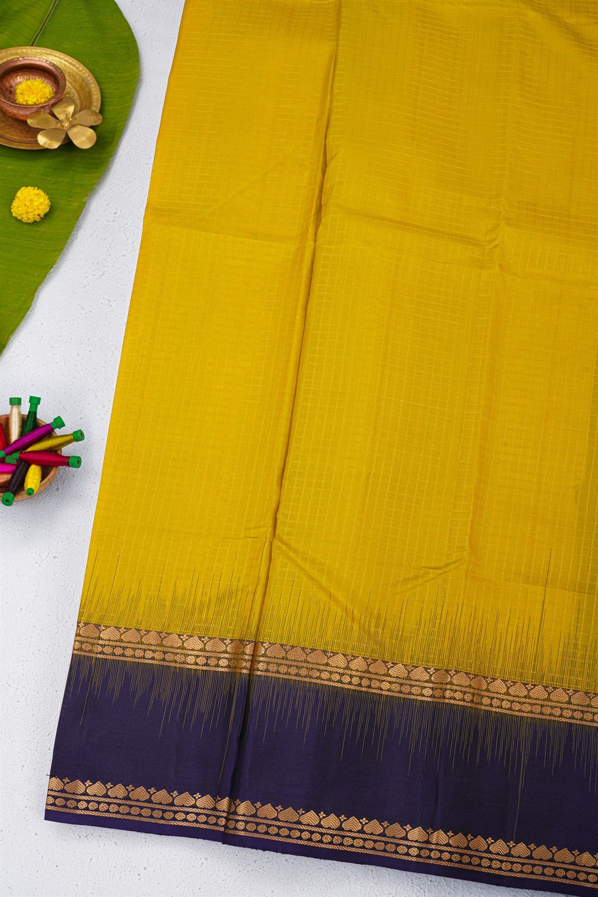 Coimbatore Soft Silk Yellow Saree