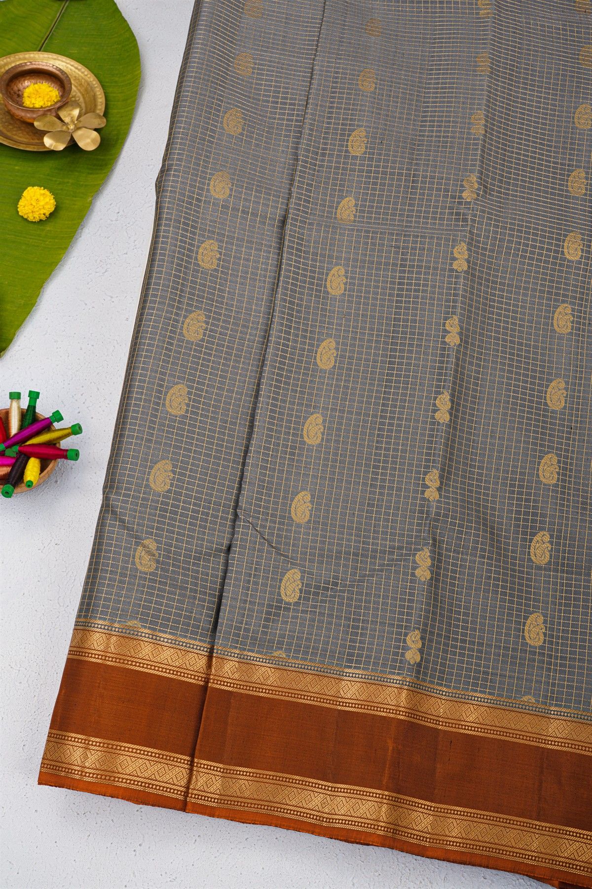 Coimbatore Soft Silk Grey Saree