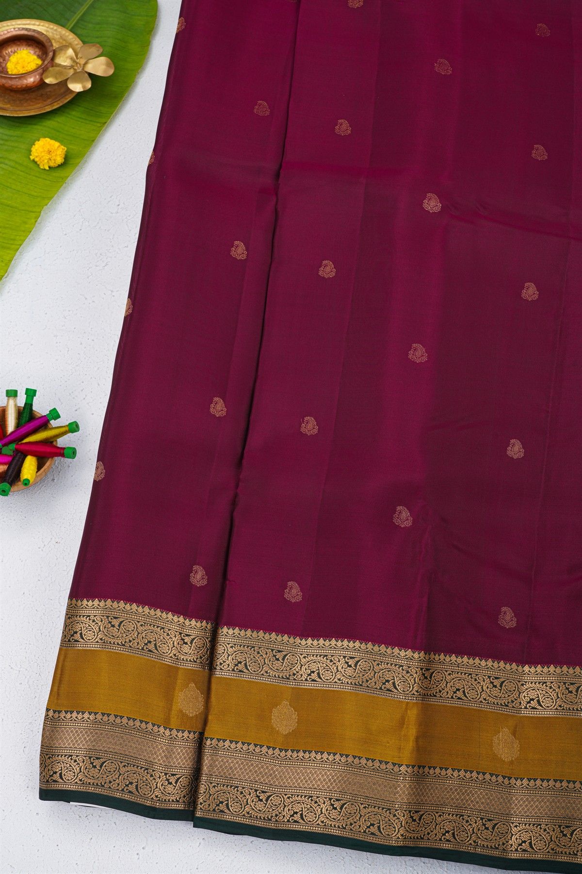 Coimbatore Soft Silk Wine Saree