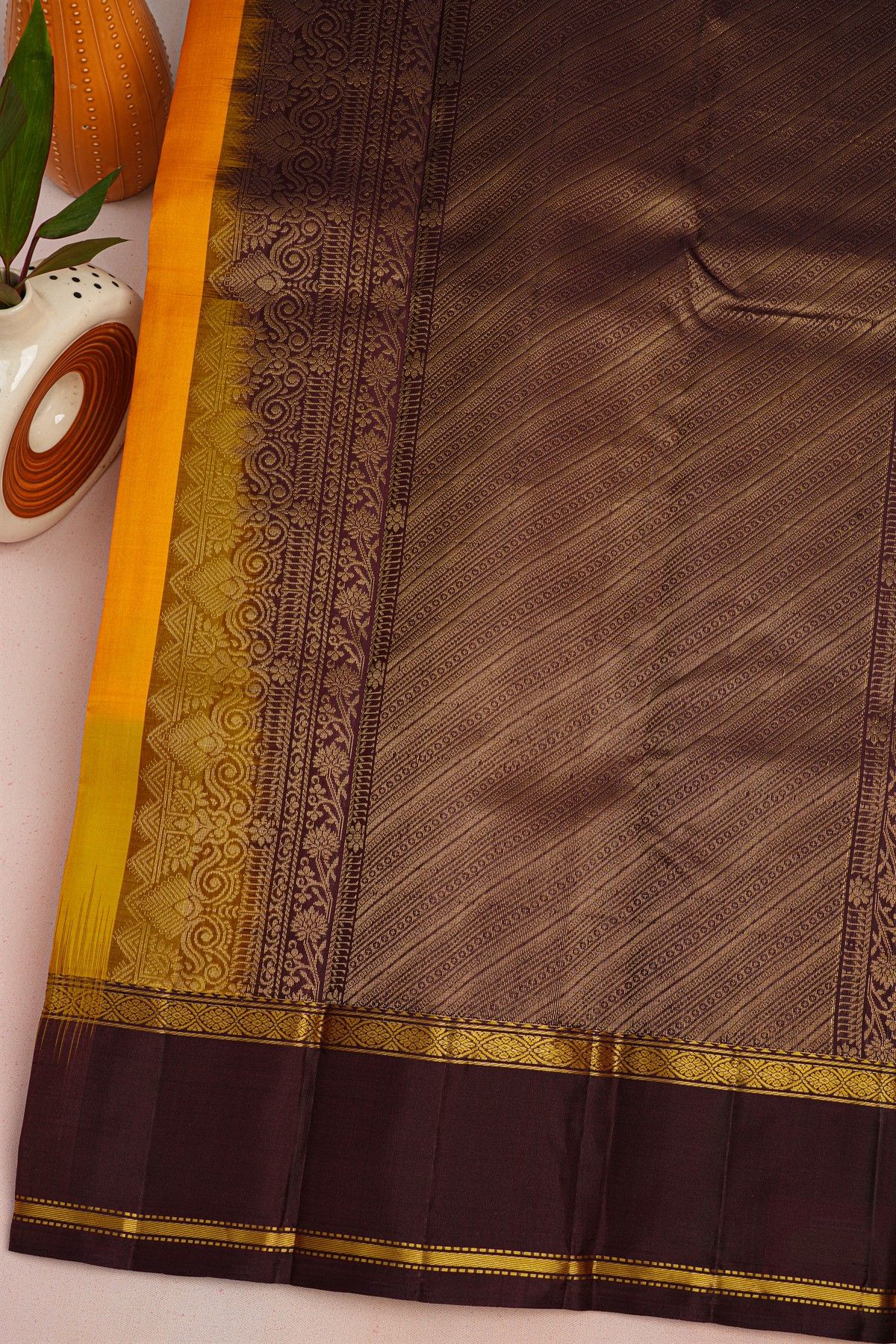 Coimbatore Soft Silk Mustard Saree