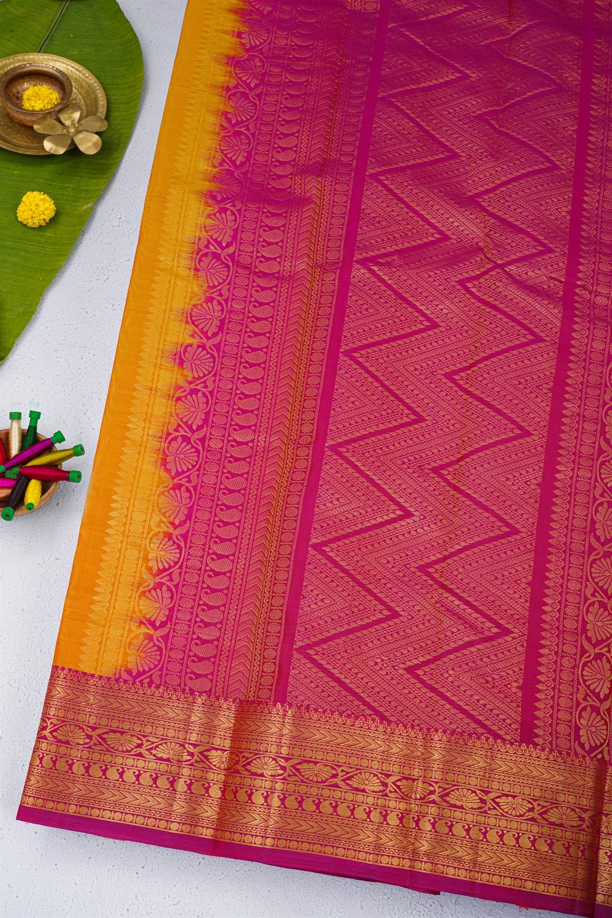 Coimbatore Soft Silk Orange Saree
