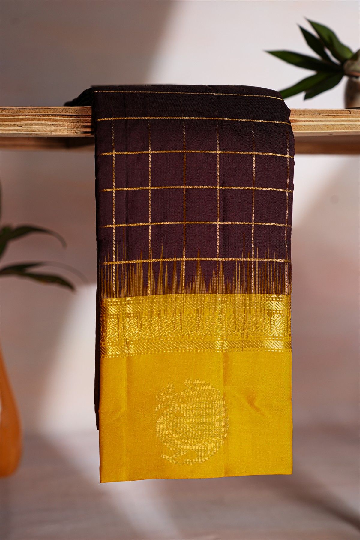 Coimbatore Soft Silk Dark Brown Saree