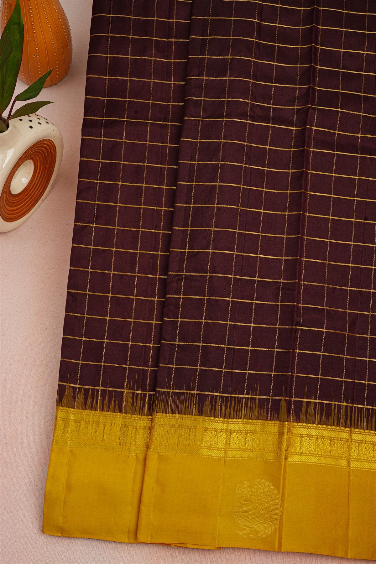 Coimbatore Soft Silk Dark Brown Saree