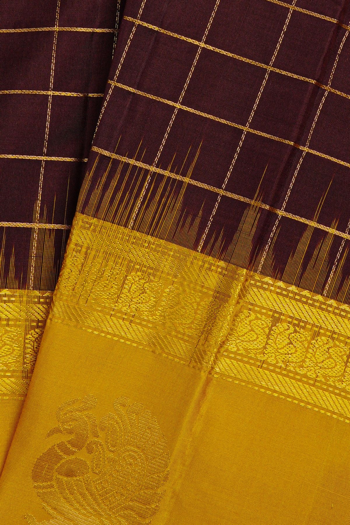 Coimbatore Soft Silk Dark Brown Saree