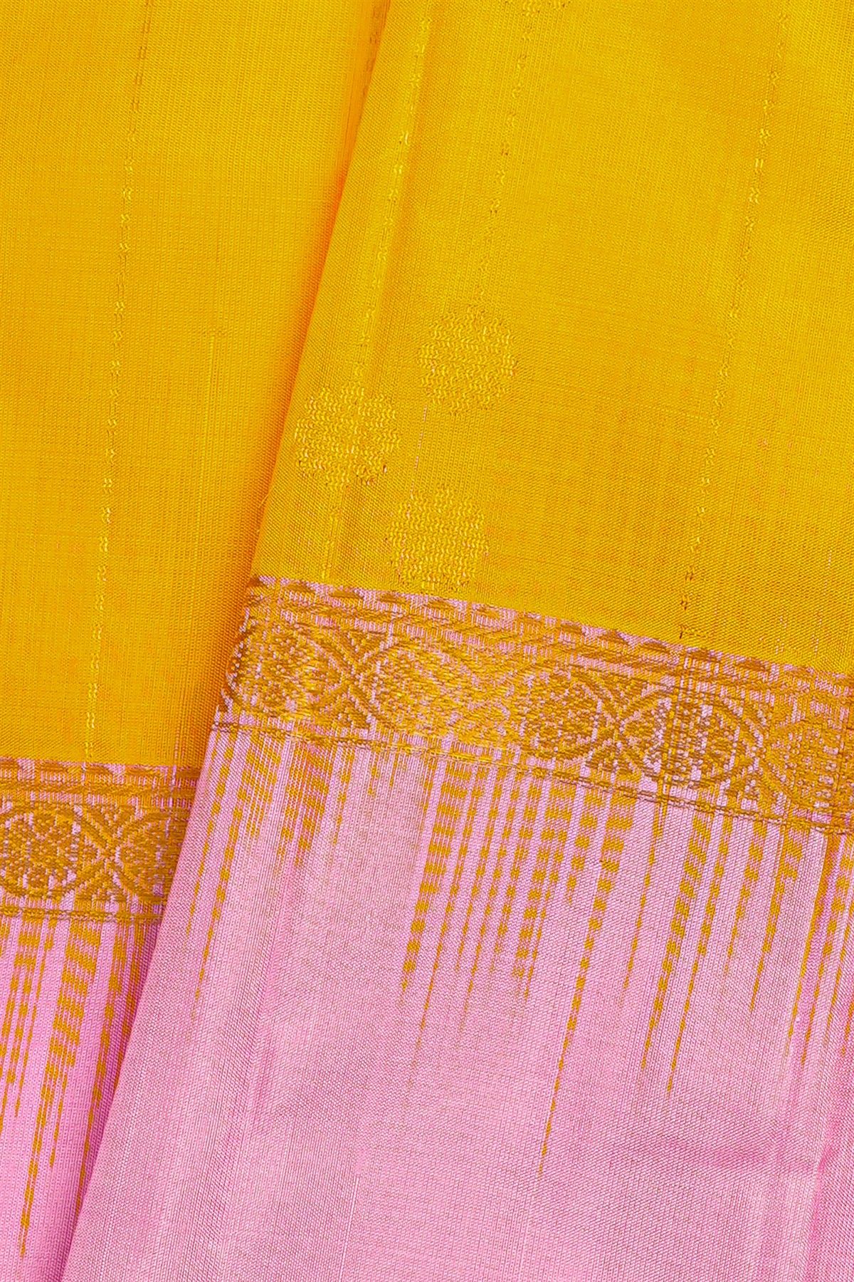 Coimbatore Soft Silk Yellow Saree