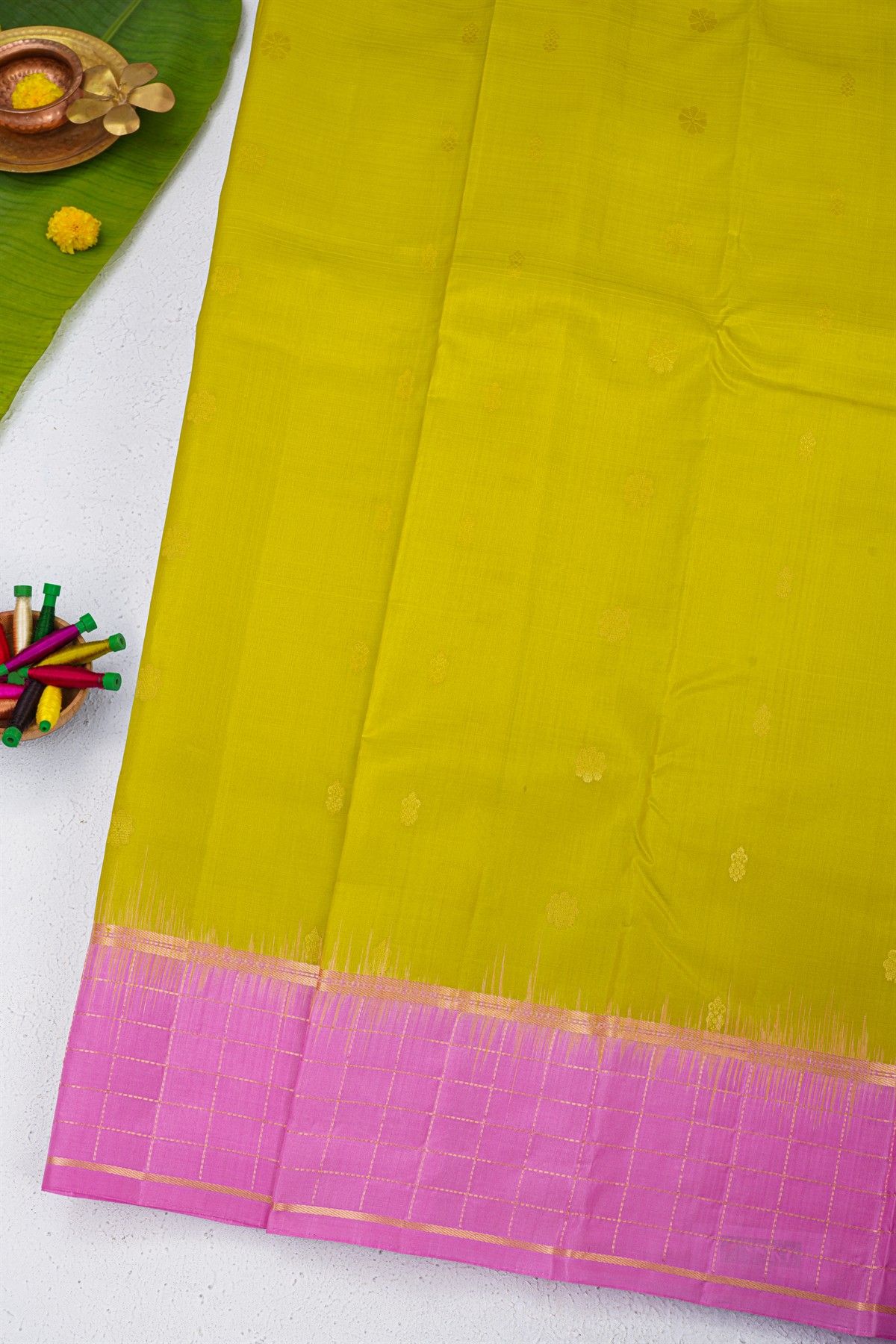 Coimbatore Soft Silk Parrot Green Saree