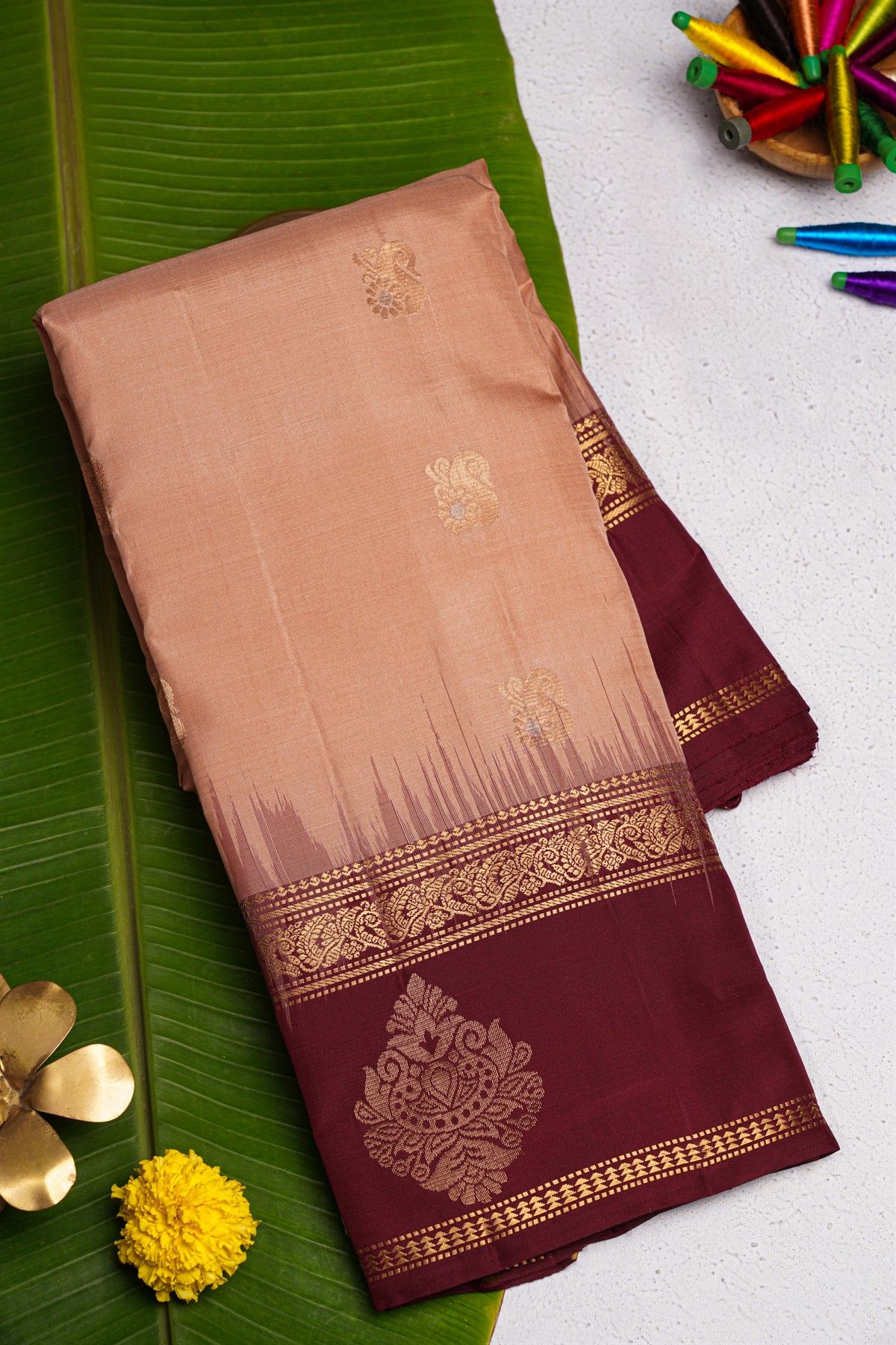 Coimbatore Soft Silk Peach Saree