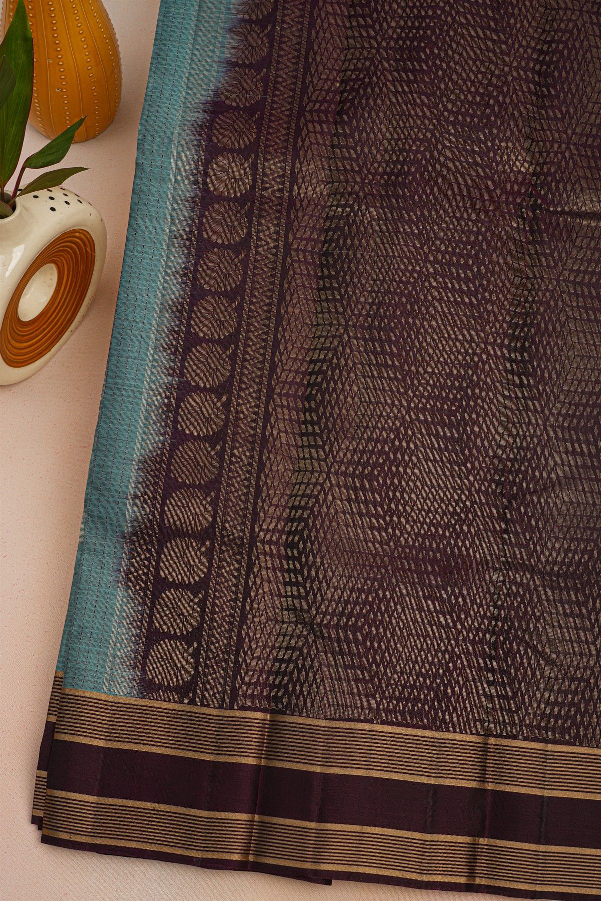 Coimbatore Soft Silk Sky Blue Saree