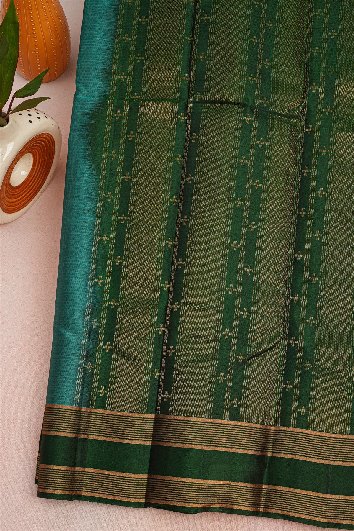 Coimbatore Soft Silk Peacock Green Saree