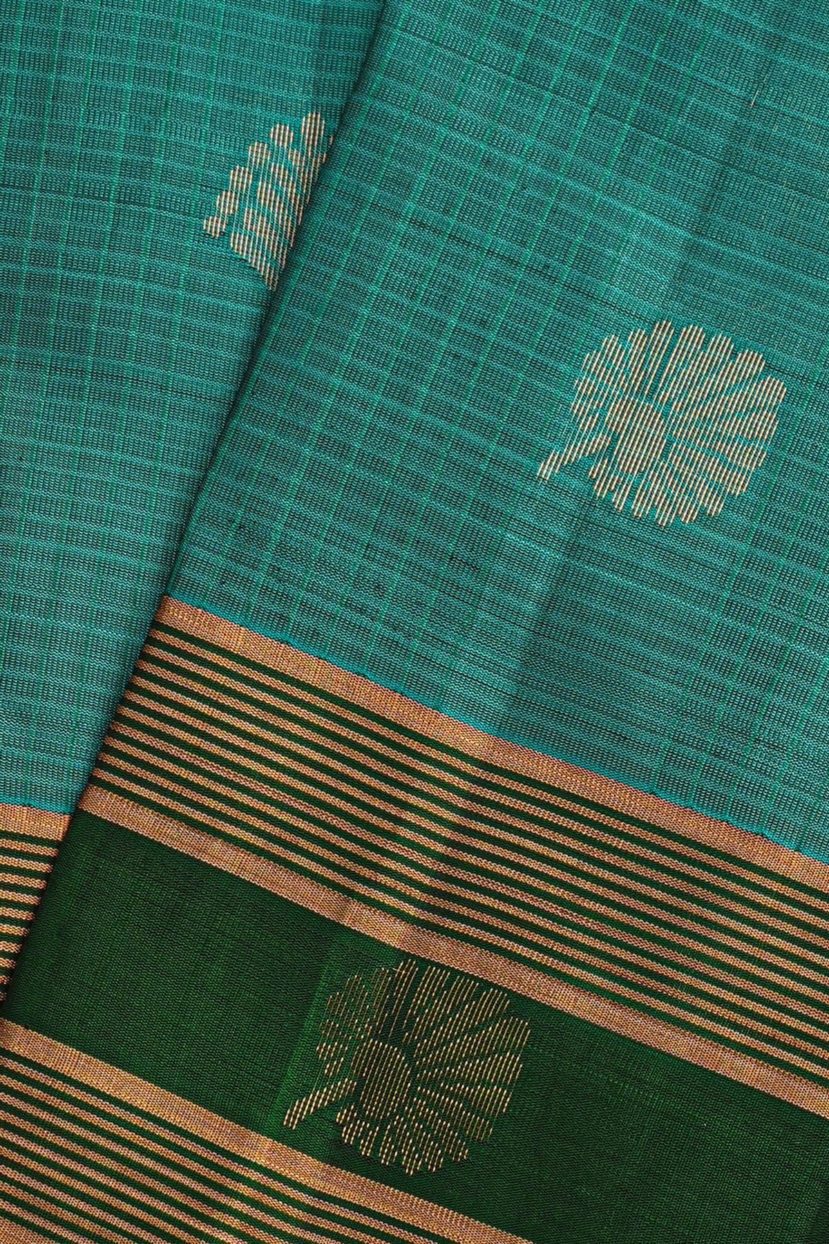 Coimbatore Soft Silk Peacock Green Saree