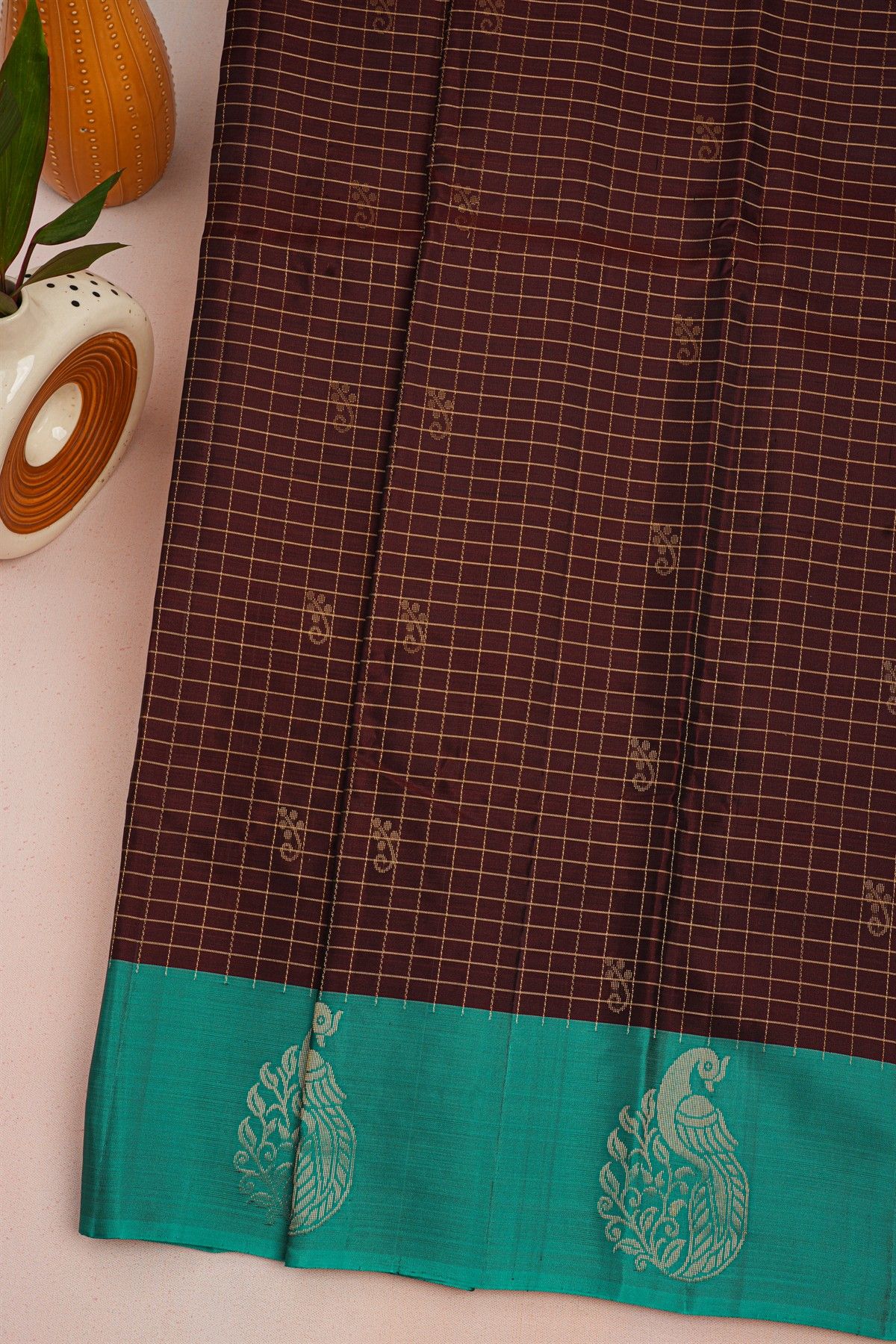 Coimbatore Soft Silk Dark Brown Saree