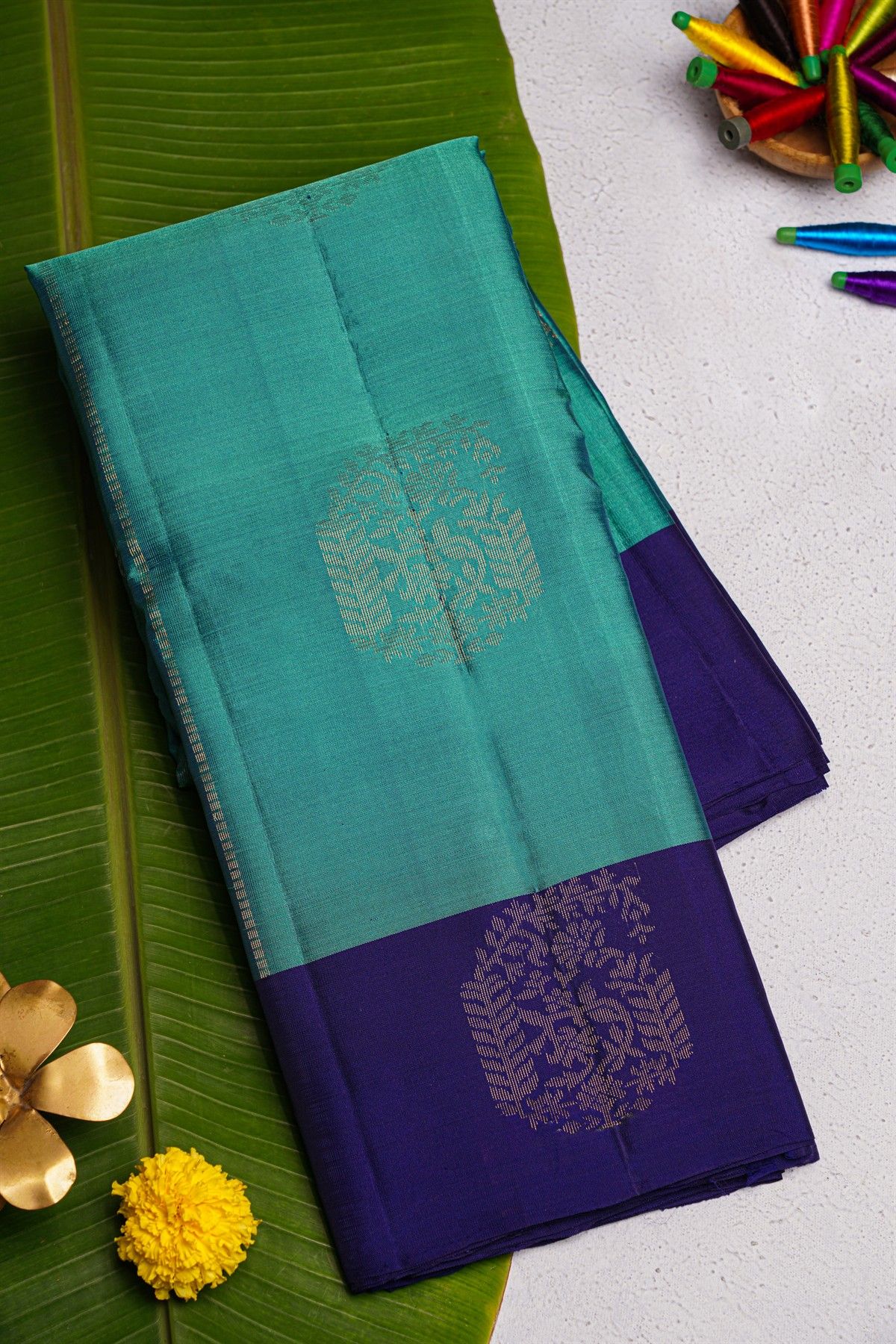 Coimbatore Soft Silk Sea Blue Saree