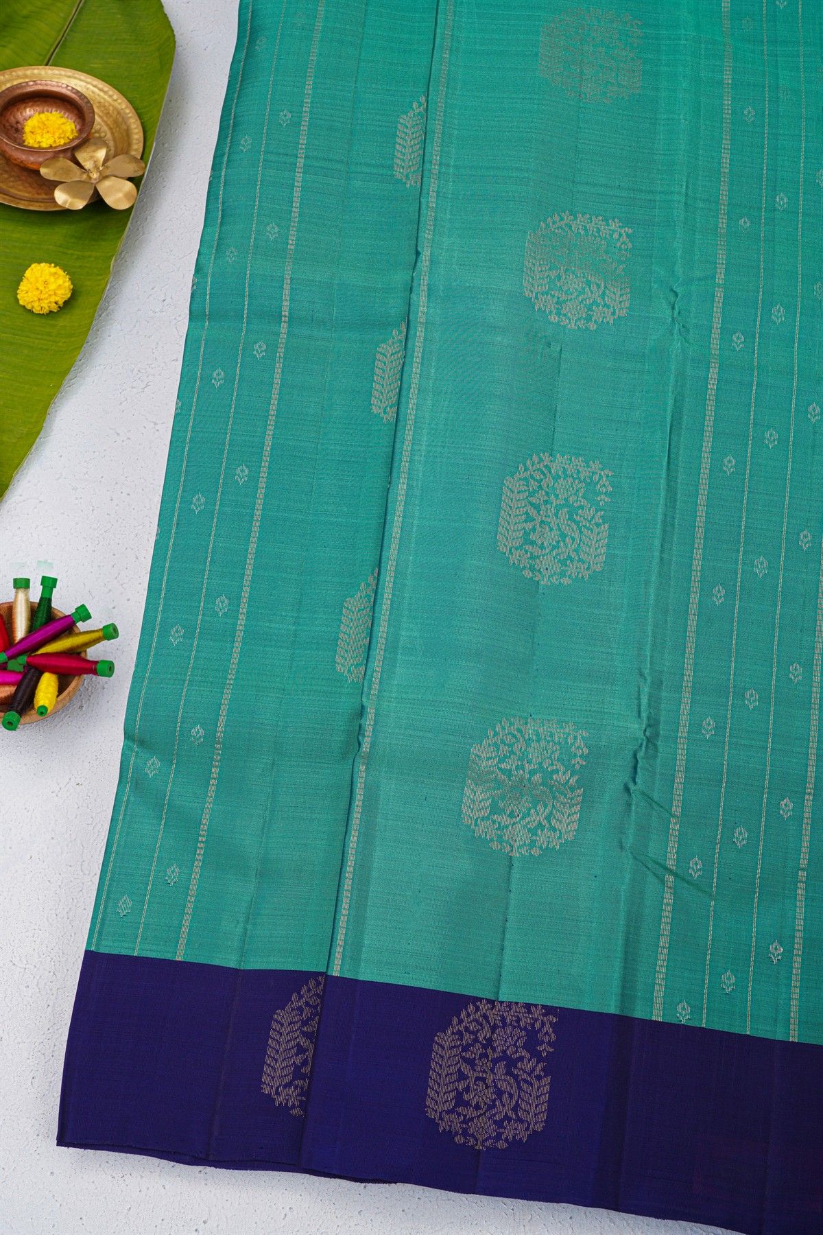 Coimbatore Soft Silk Sea Blue Saree