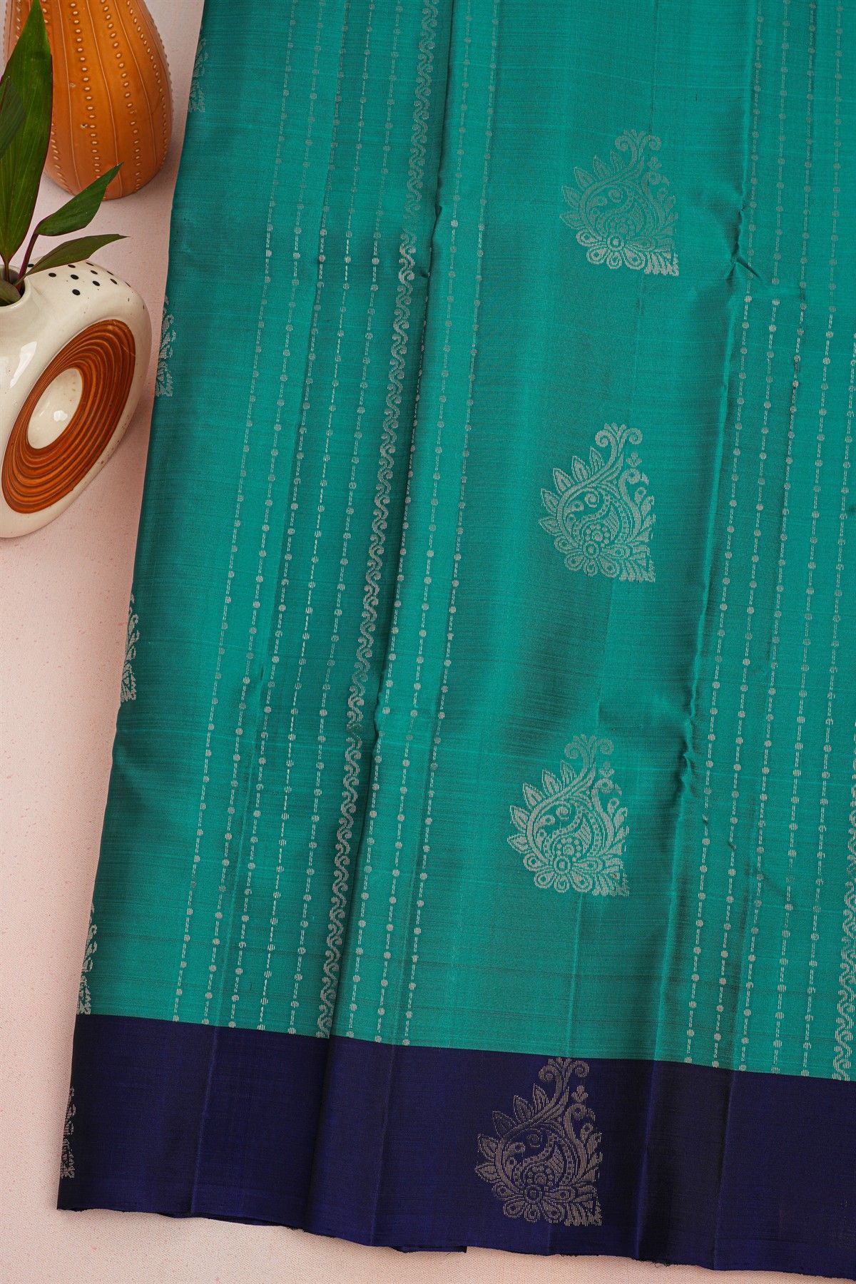 Coimbatore Soft Silk Peacock Blue Saree