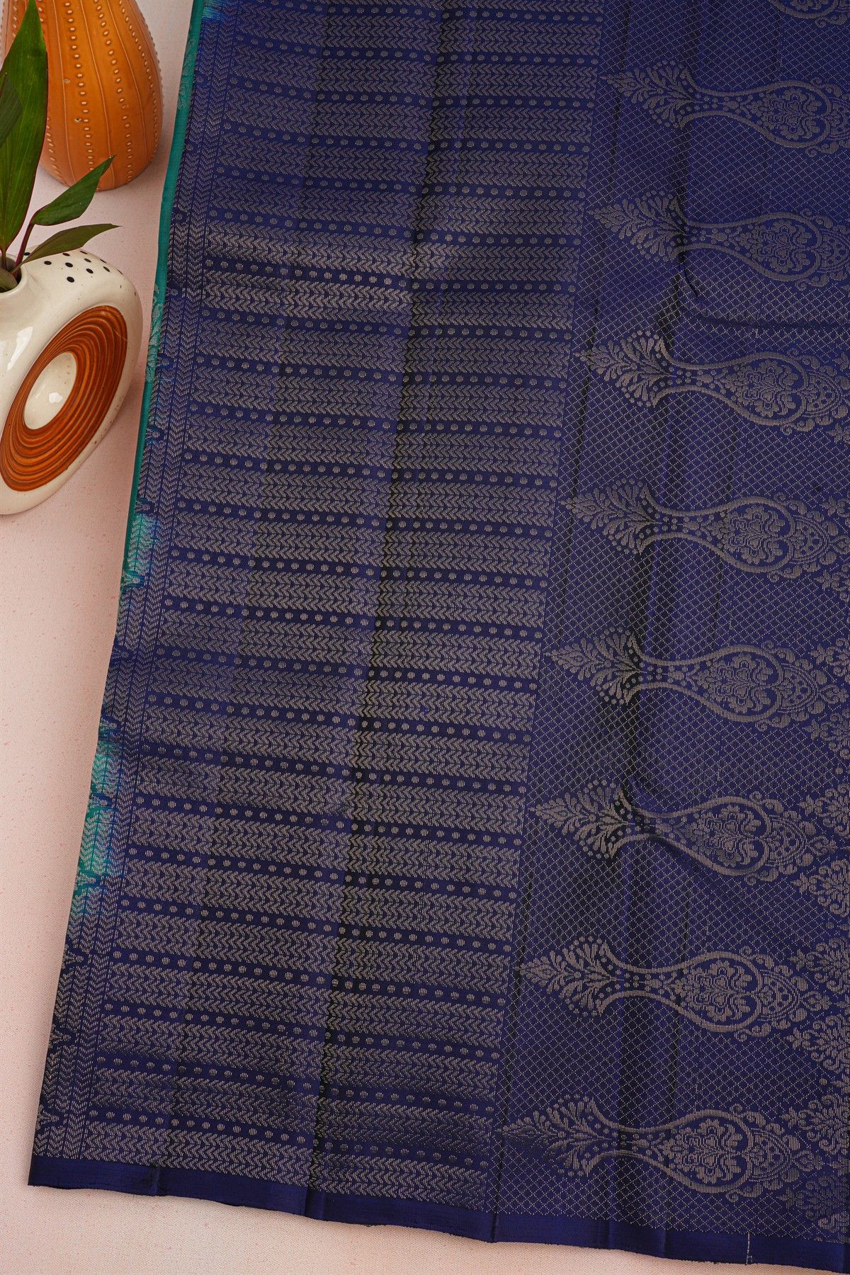 Coimbatore Soft Silk Peacock Blue Saree
