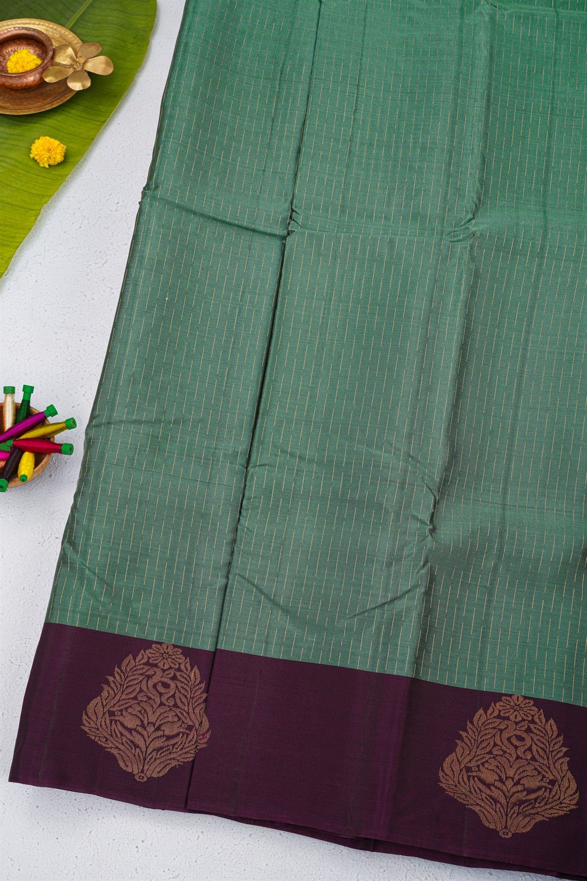 Coimbatore Soft Silk Sea Green Saree