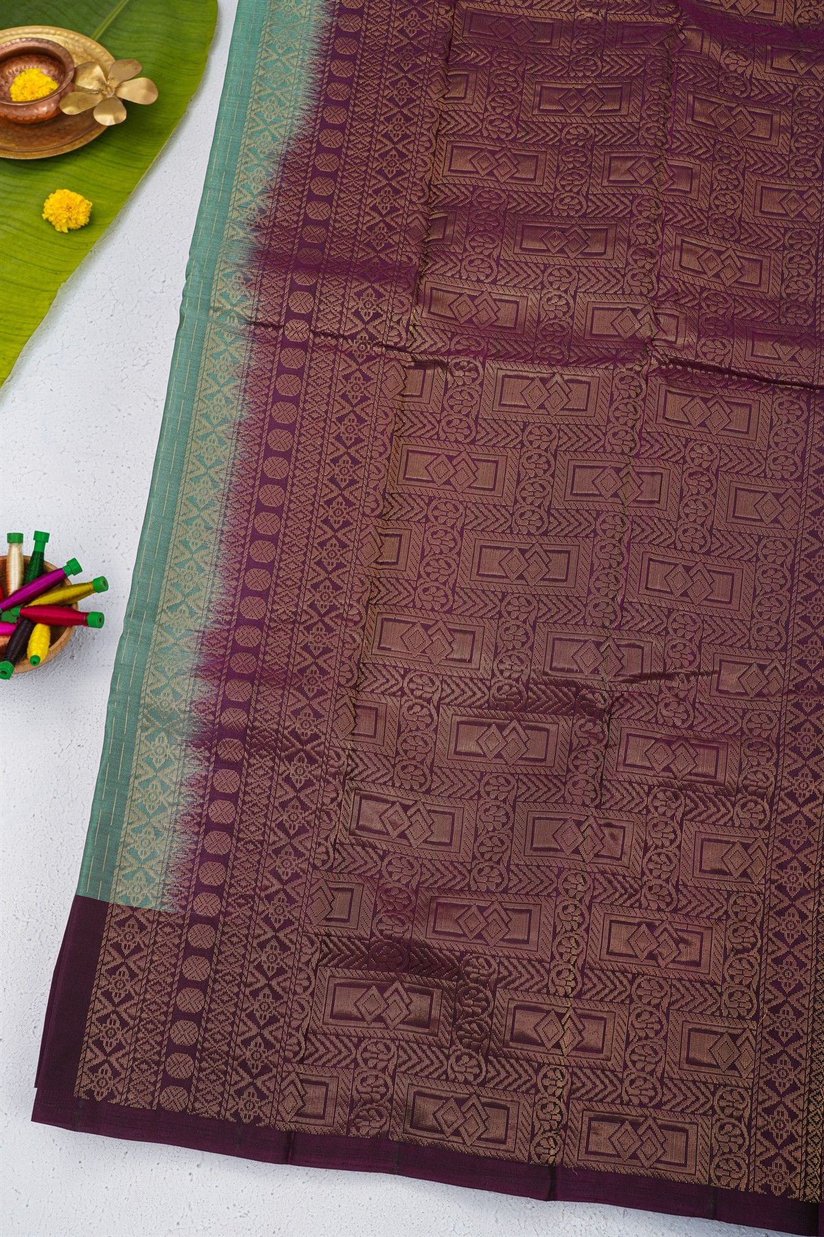 Coimbatore Soft Silk Sea Green Saree