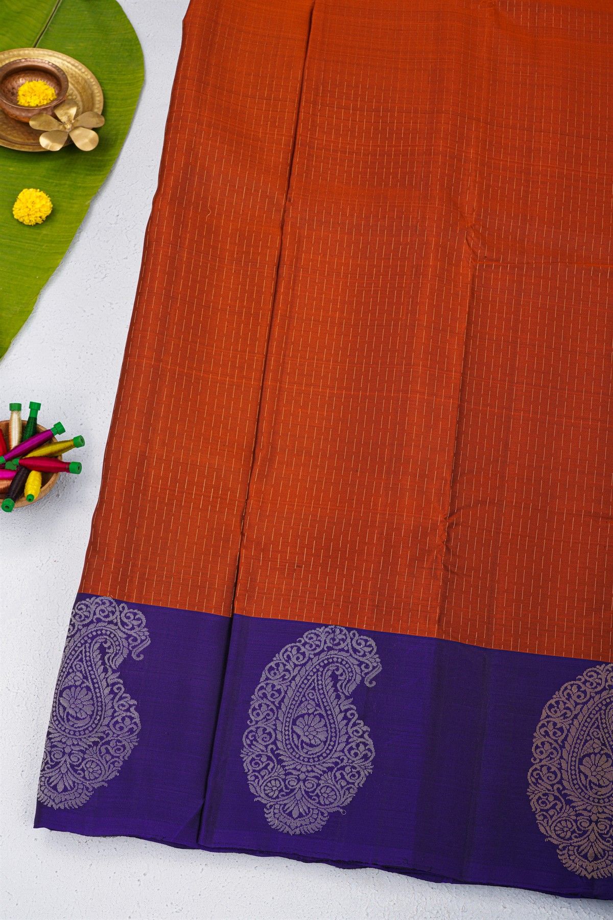Coimbatore Soft Silk Rust Saree