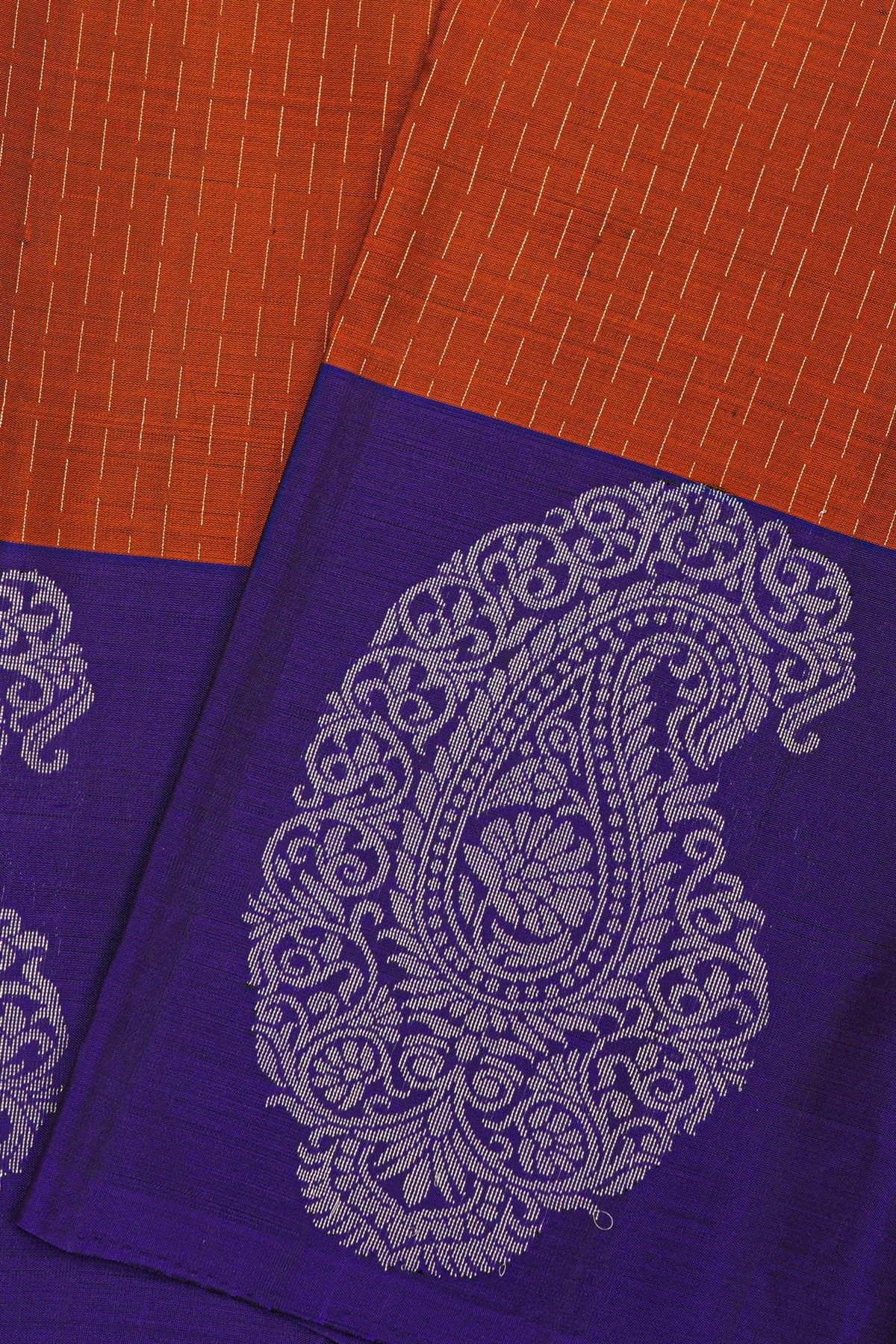 Coimbatore Soft Silk Rust Saree