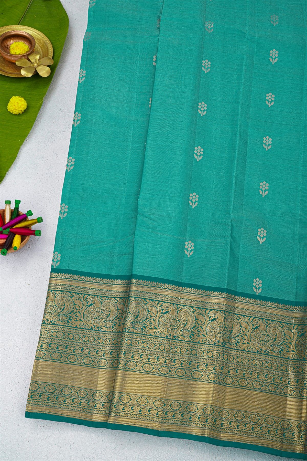 Coimbatore Soft Silk Sky Blue Saree