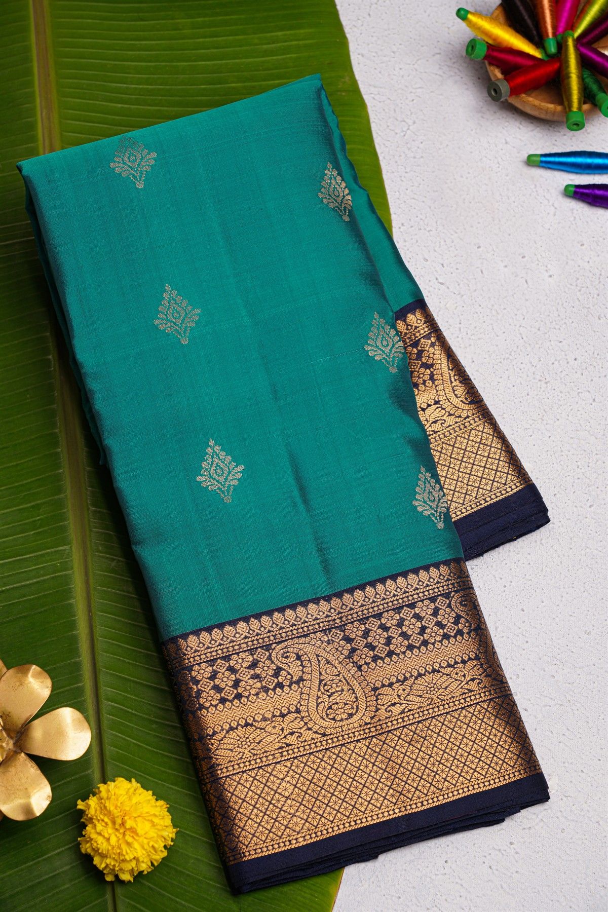 Coimbatore Soft Silk Sea Blue Saree