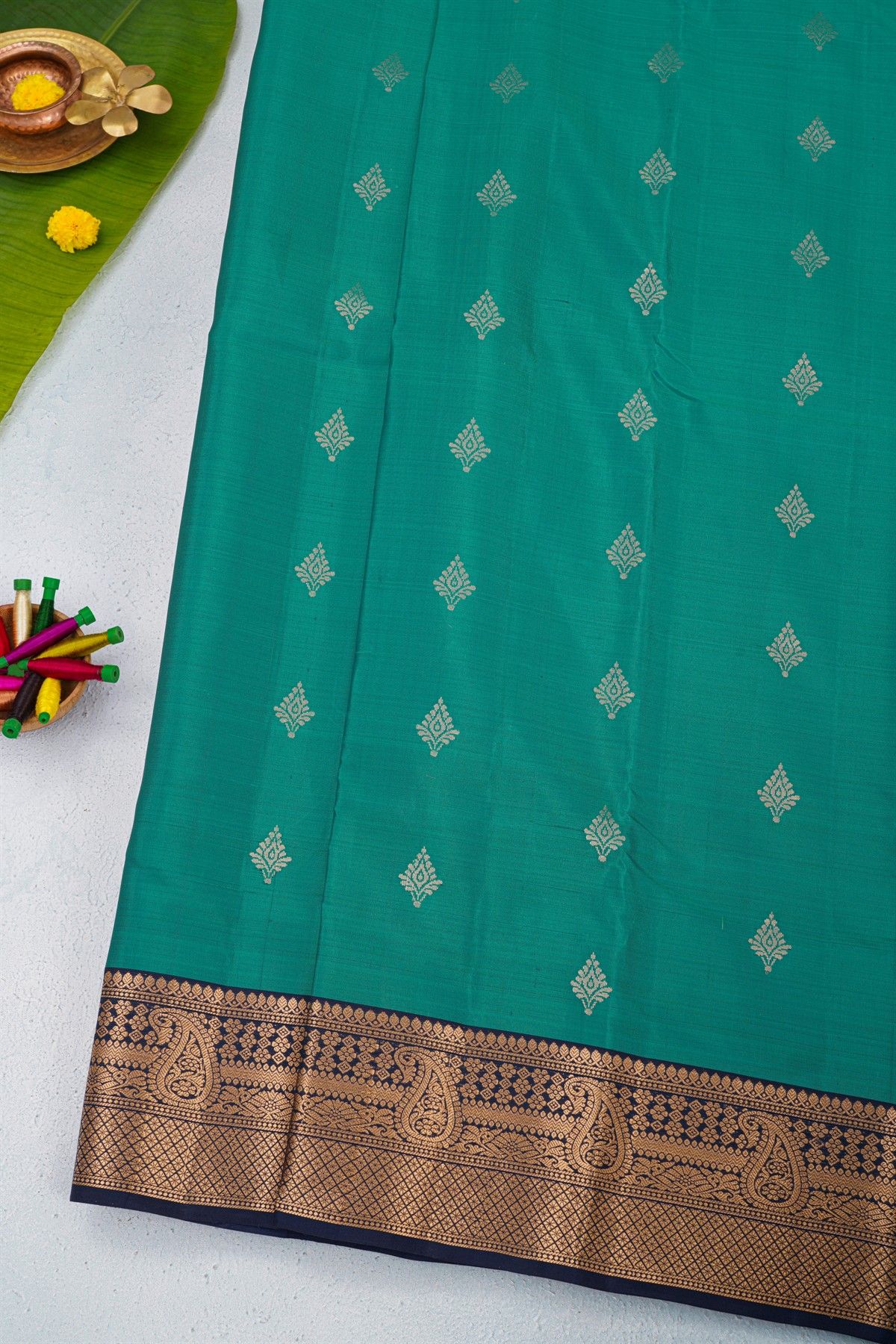 Coimbatore Soft Silk Sea Blue Saree