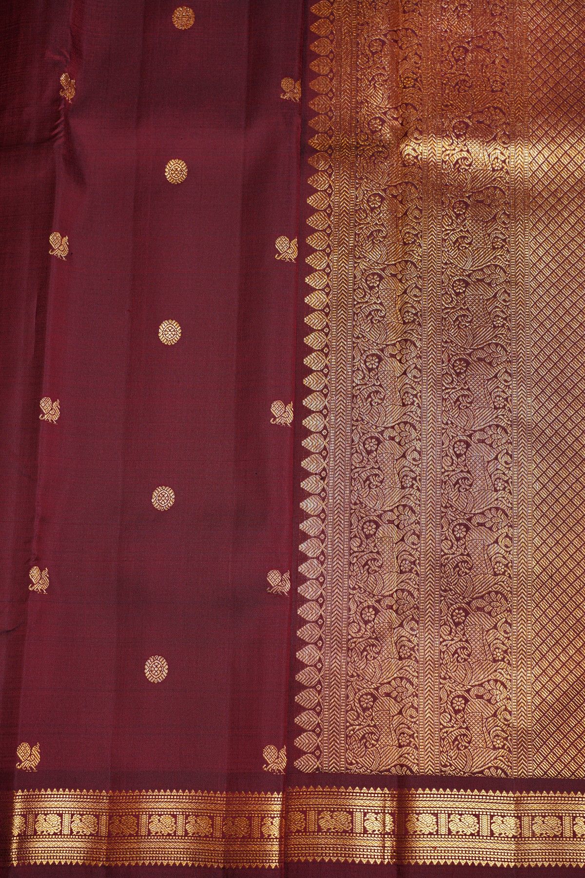 Kancheepuram Silk Wine Saree