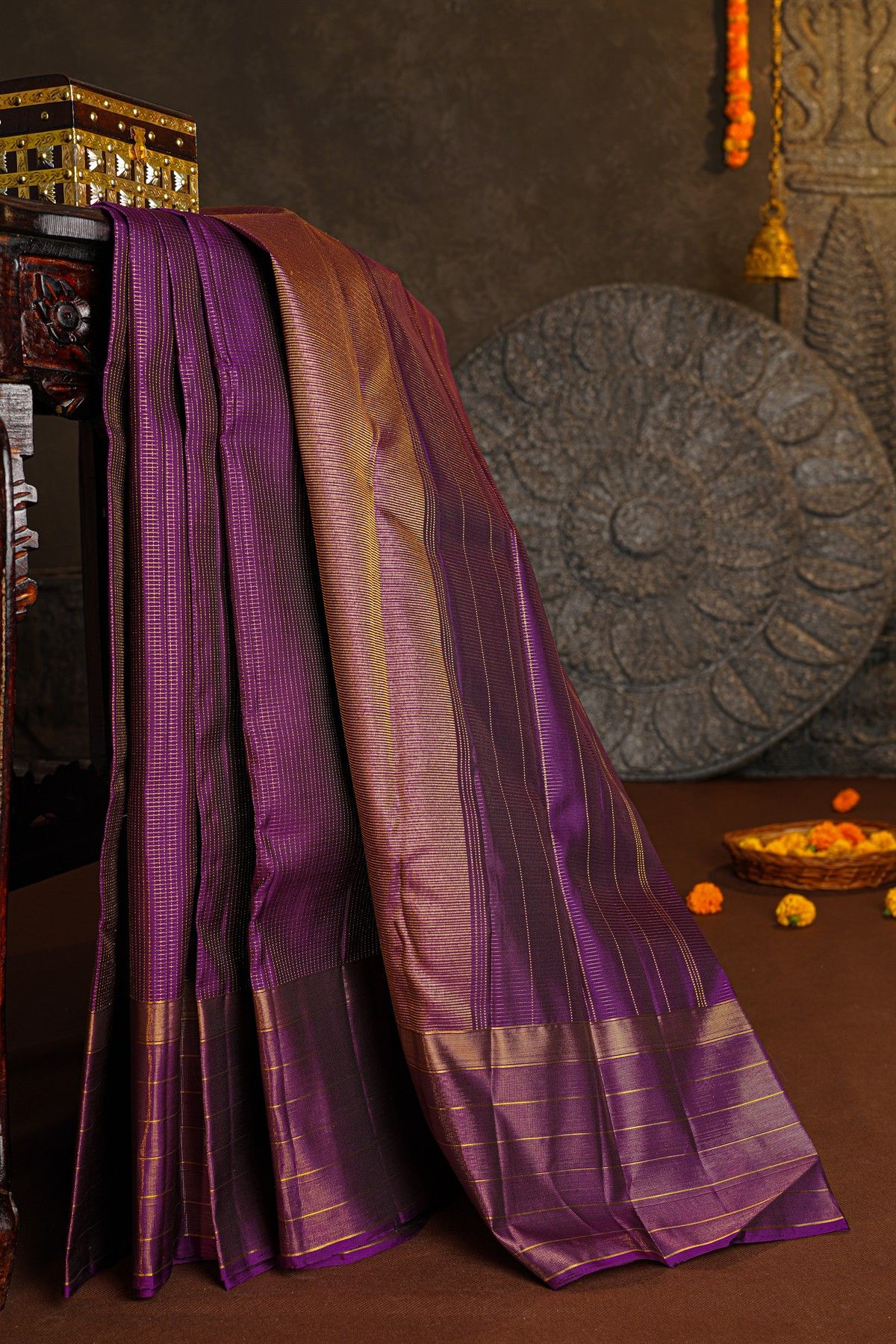 Kancheepuram Silk Purple Saree