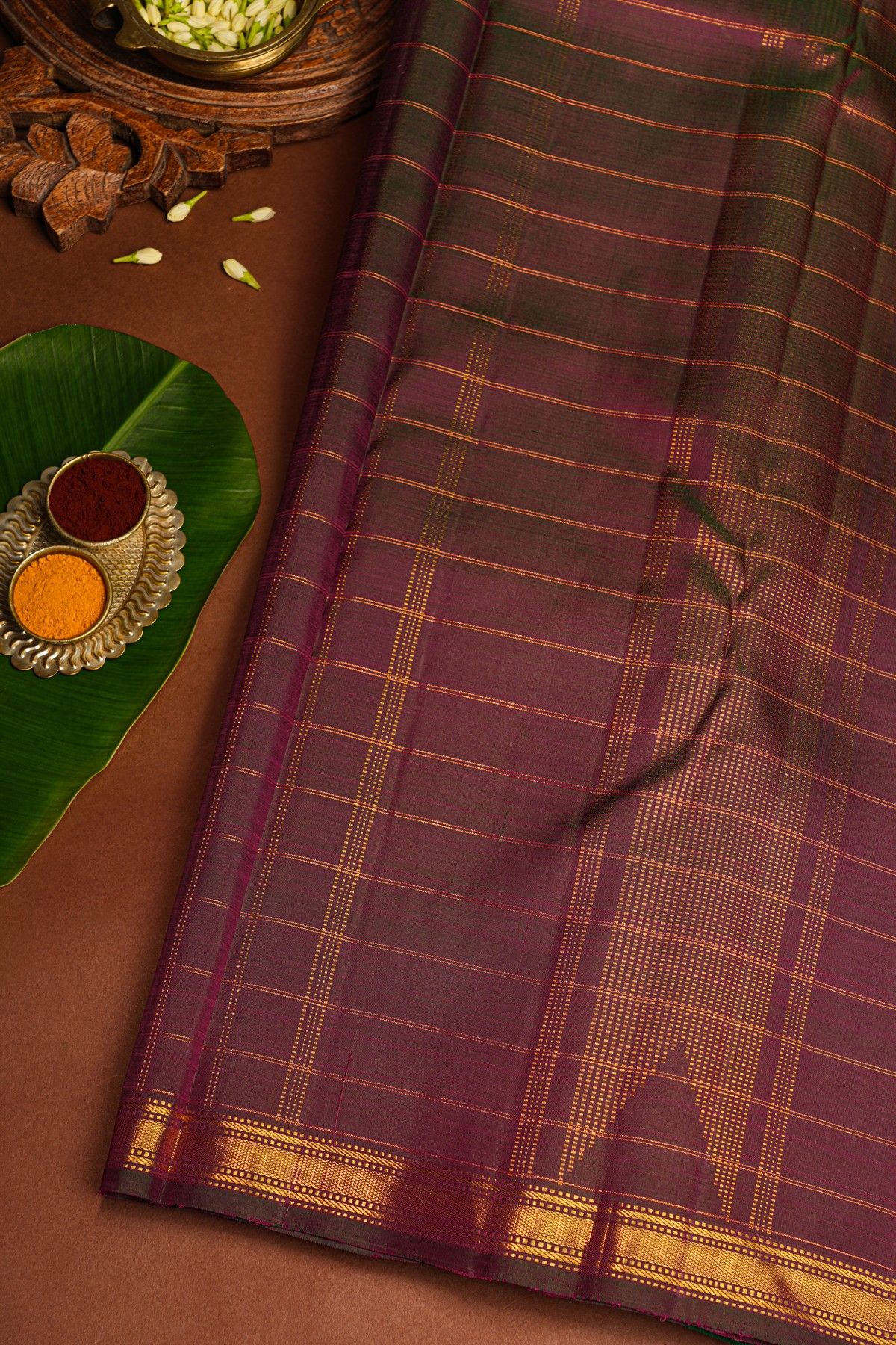 Kancheepuram Silk Wine Saree