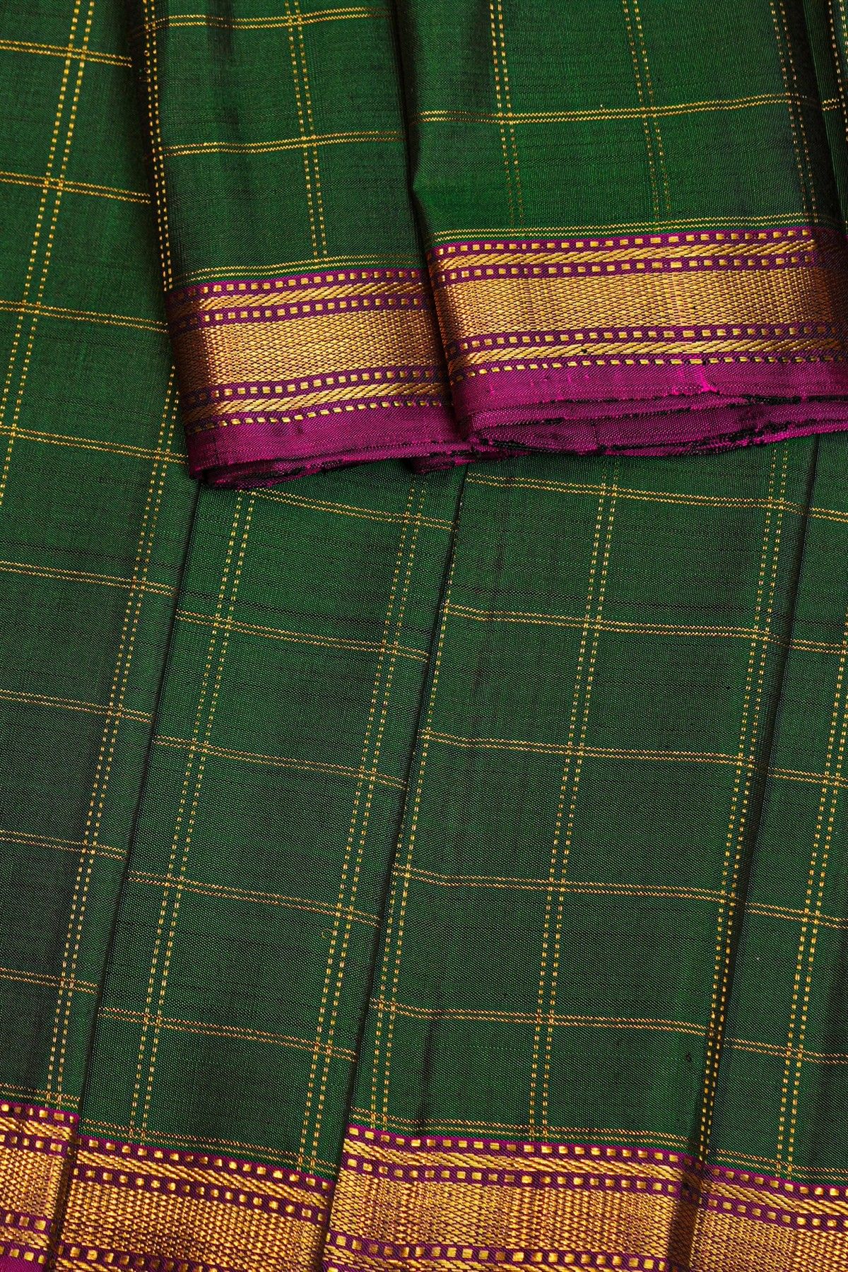 Kancheepuram Silk Bottle Green Saree
