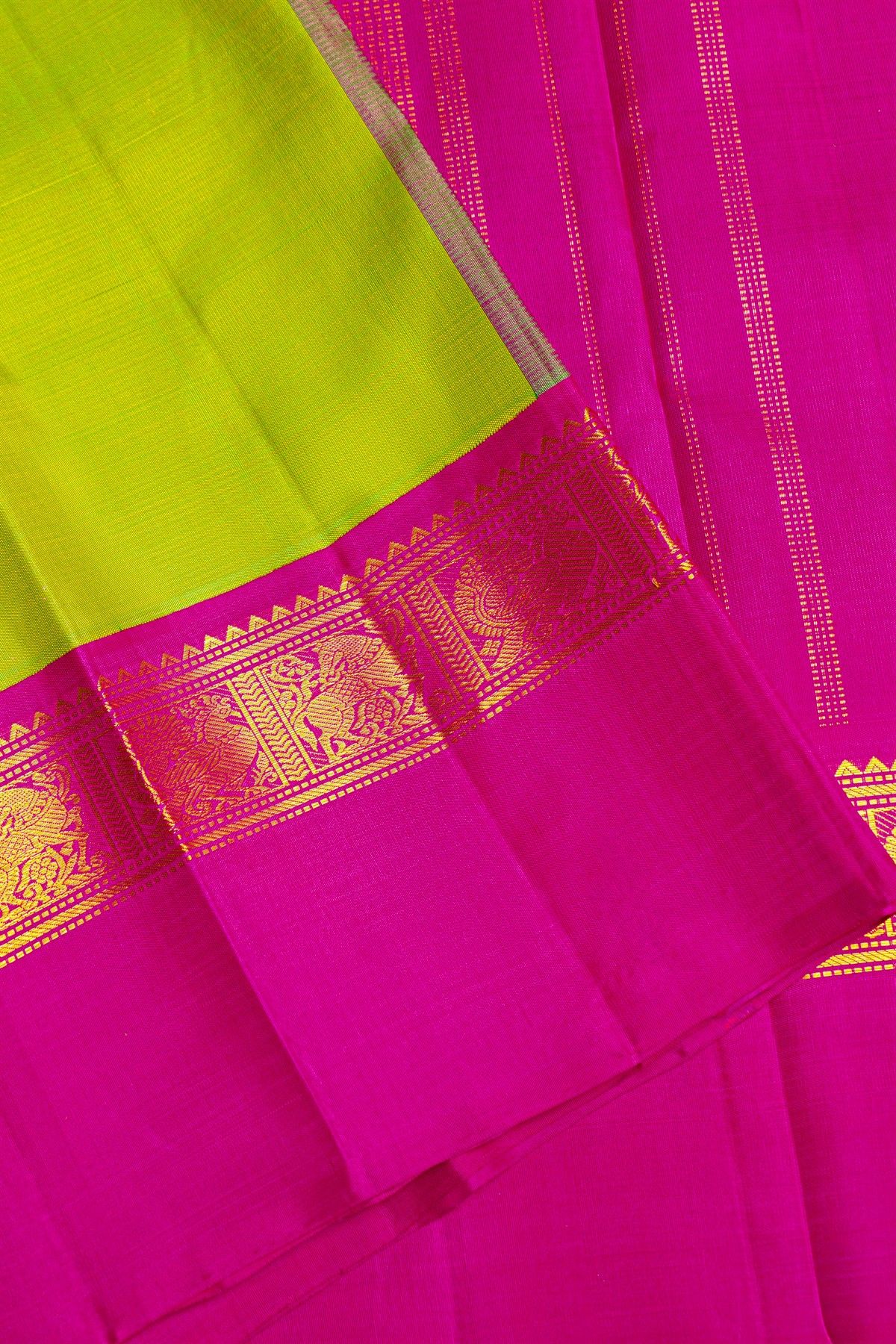 Kancheepuram Silk Parrot Green Saree