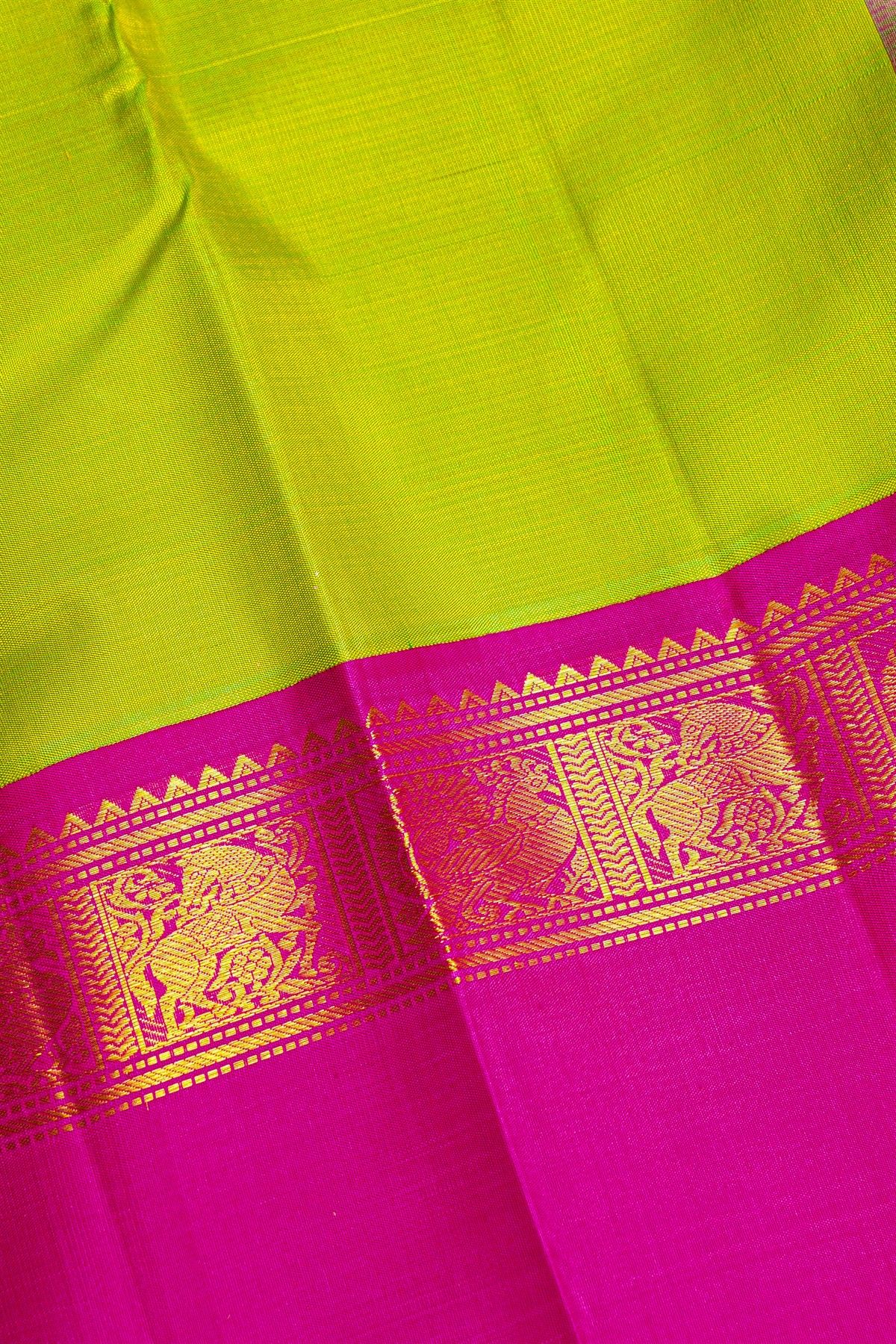 Kancheepuram Silk Parrot Green Saree