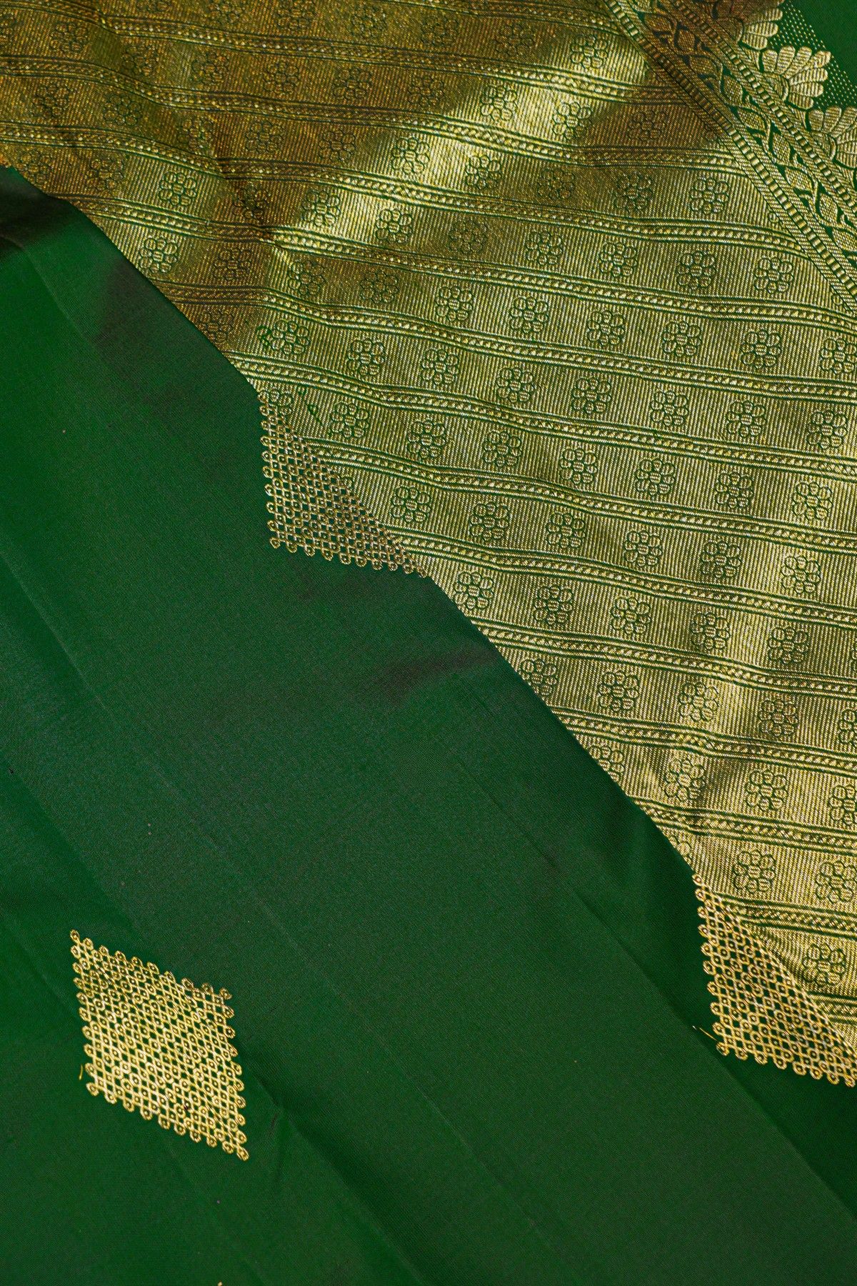 Kancheepuram Silk Bottle Green Saree
