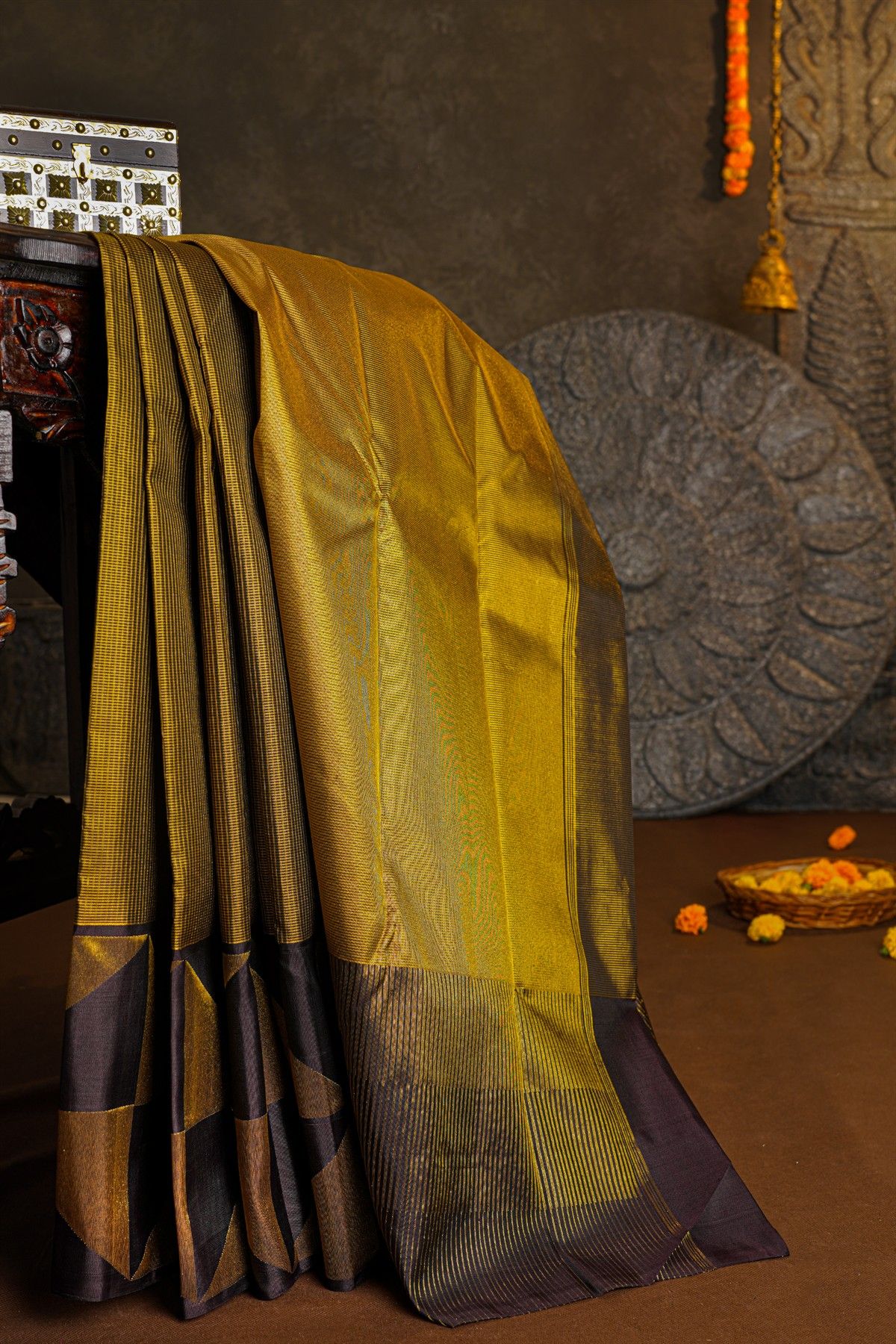 Kancheepuram Silk Navy Blue Saree