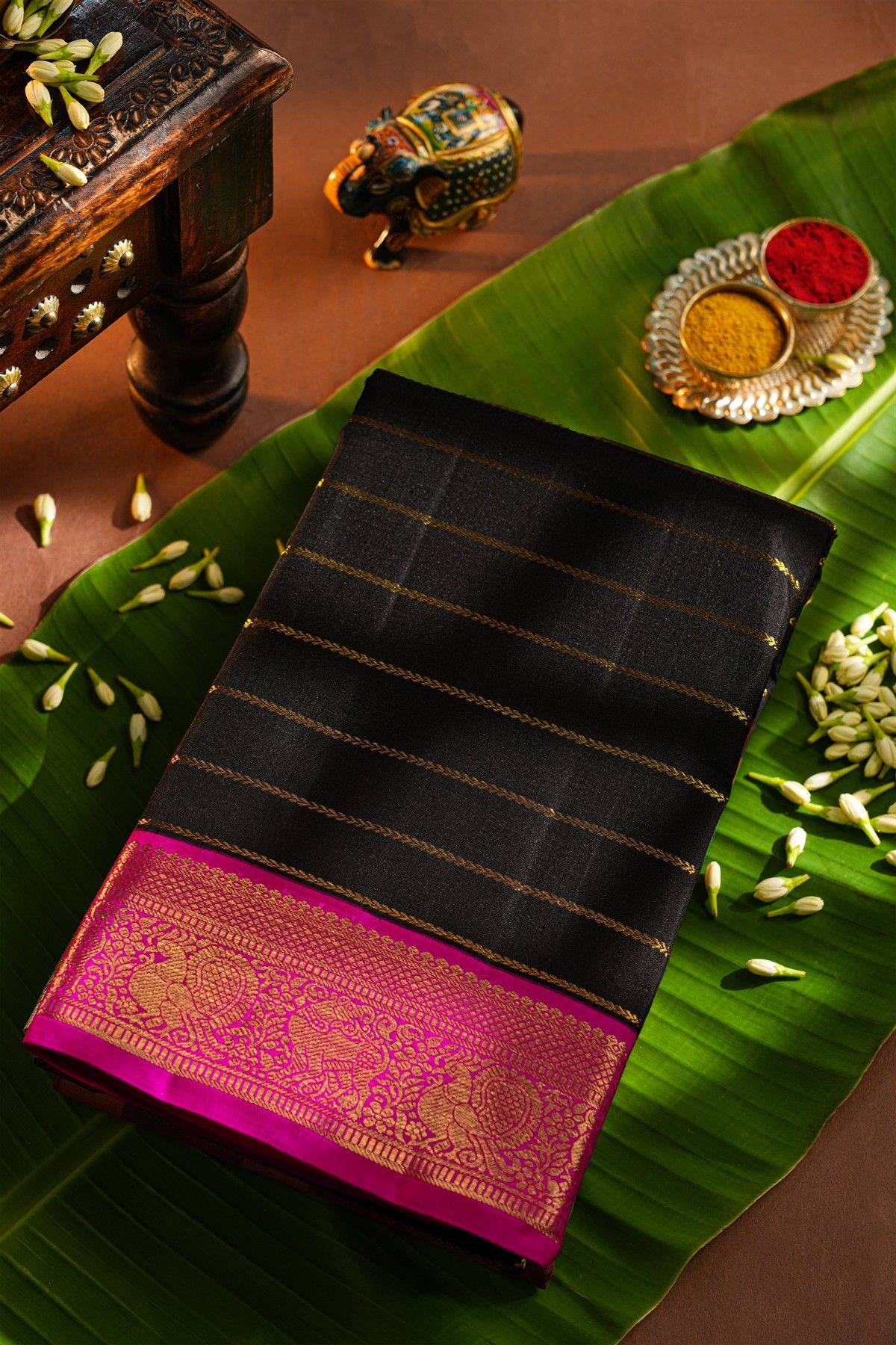 Kancheepuram Silk Black Saree