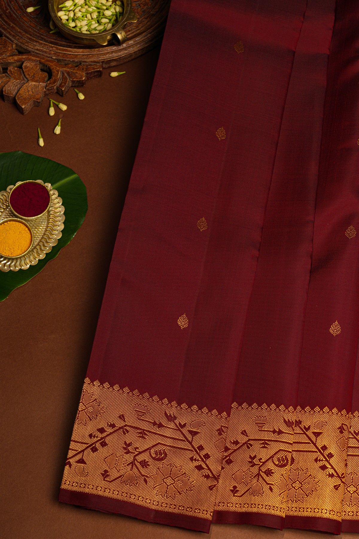 Kancheepuram Silk Maroon Saree