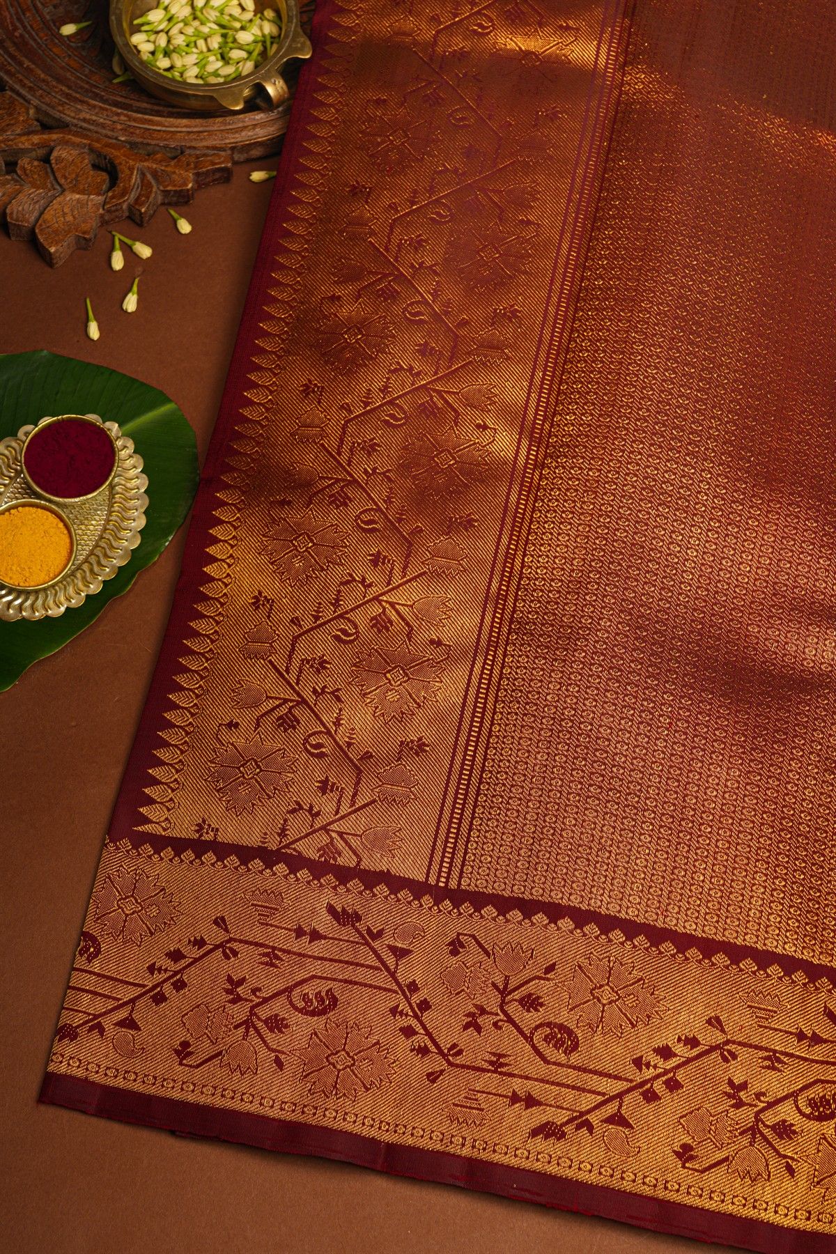 Kancheepuram Silk Maroon Saree
