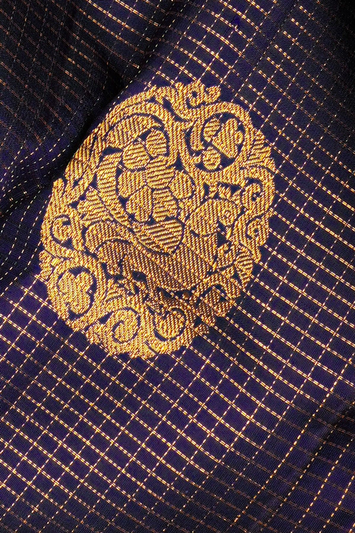 Kancheepuram Silk Navy Blue Saree