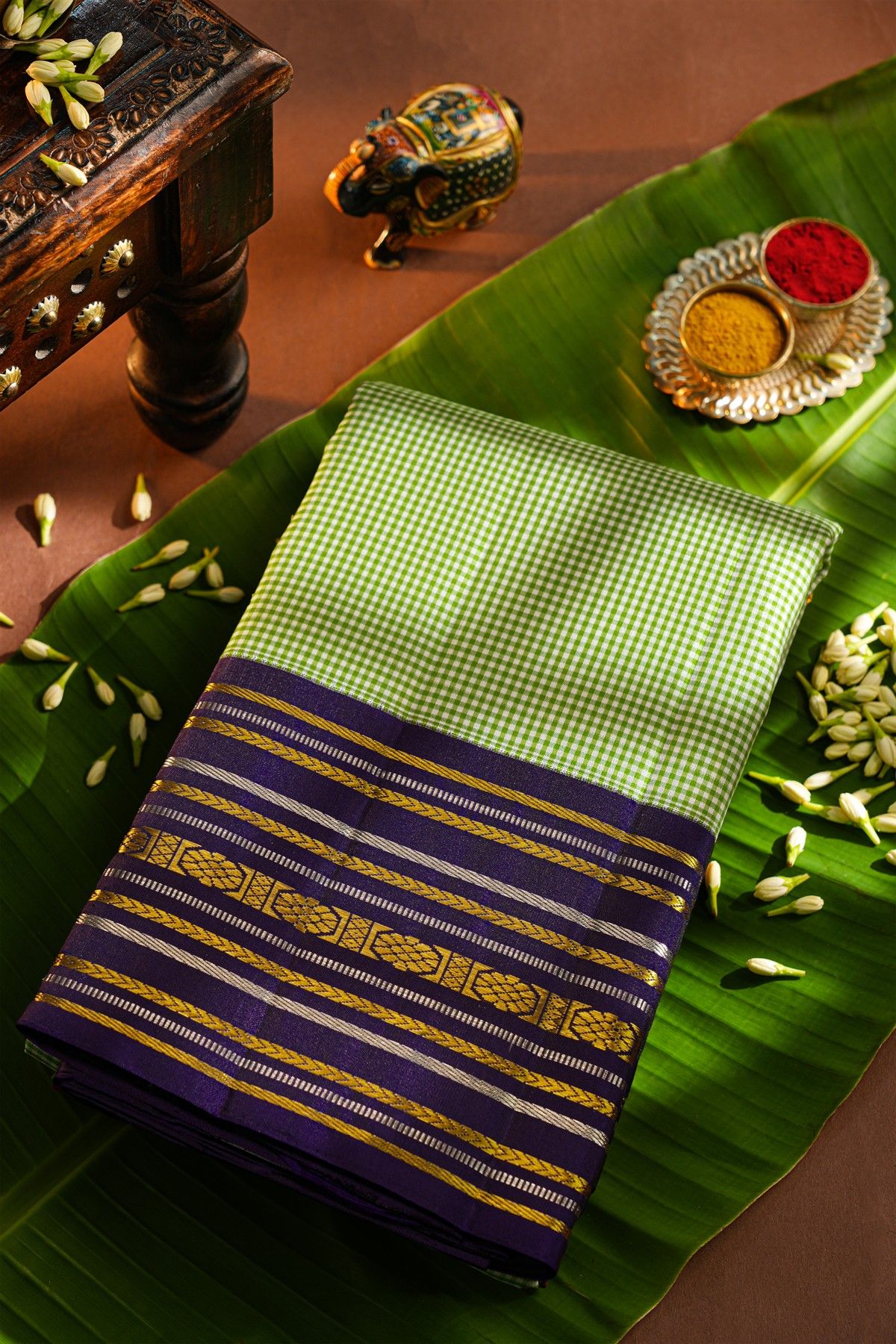 Kancheepuram Silk Multi-Colour Saree