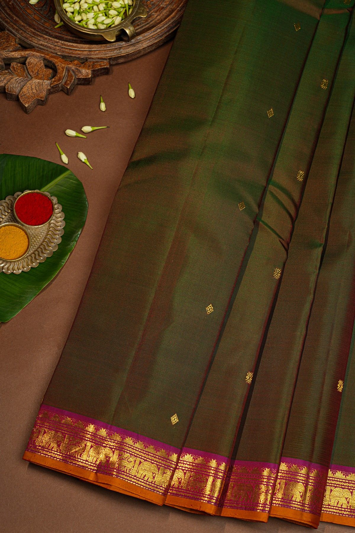 Kancheepuram Silk Dual Colour Saree