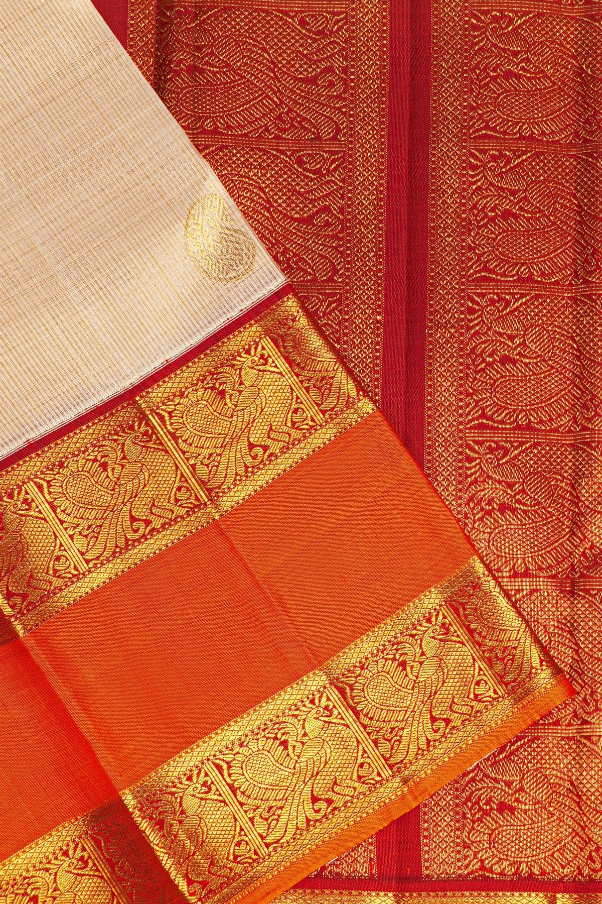 Kancheepuram Silk Peach Saree