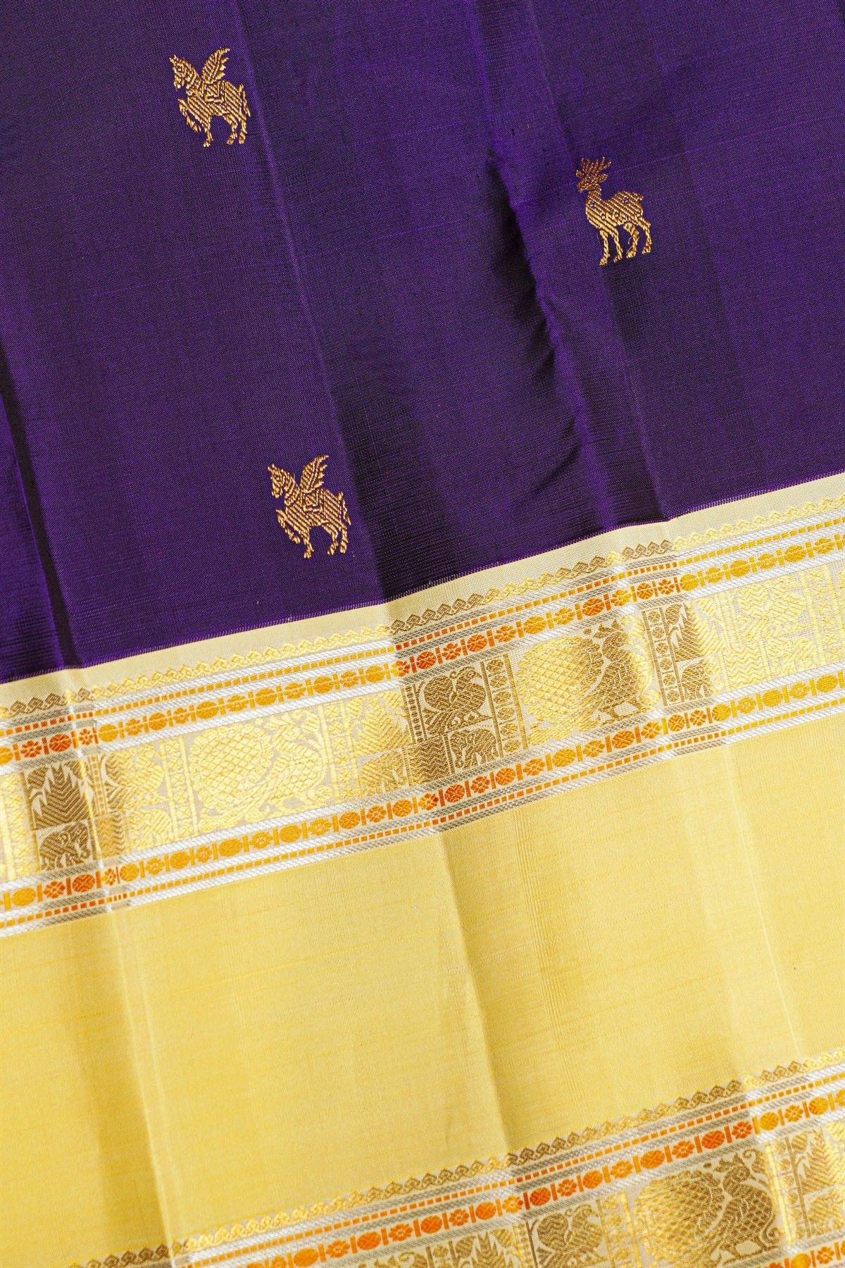 Kancheepuram Silk Navy Blue Saree