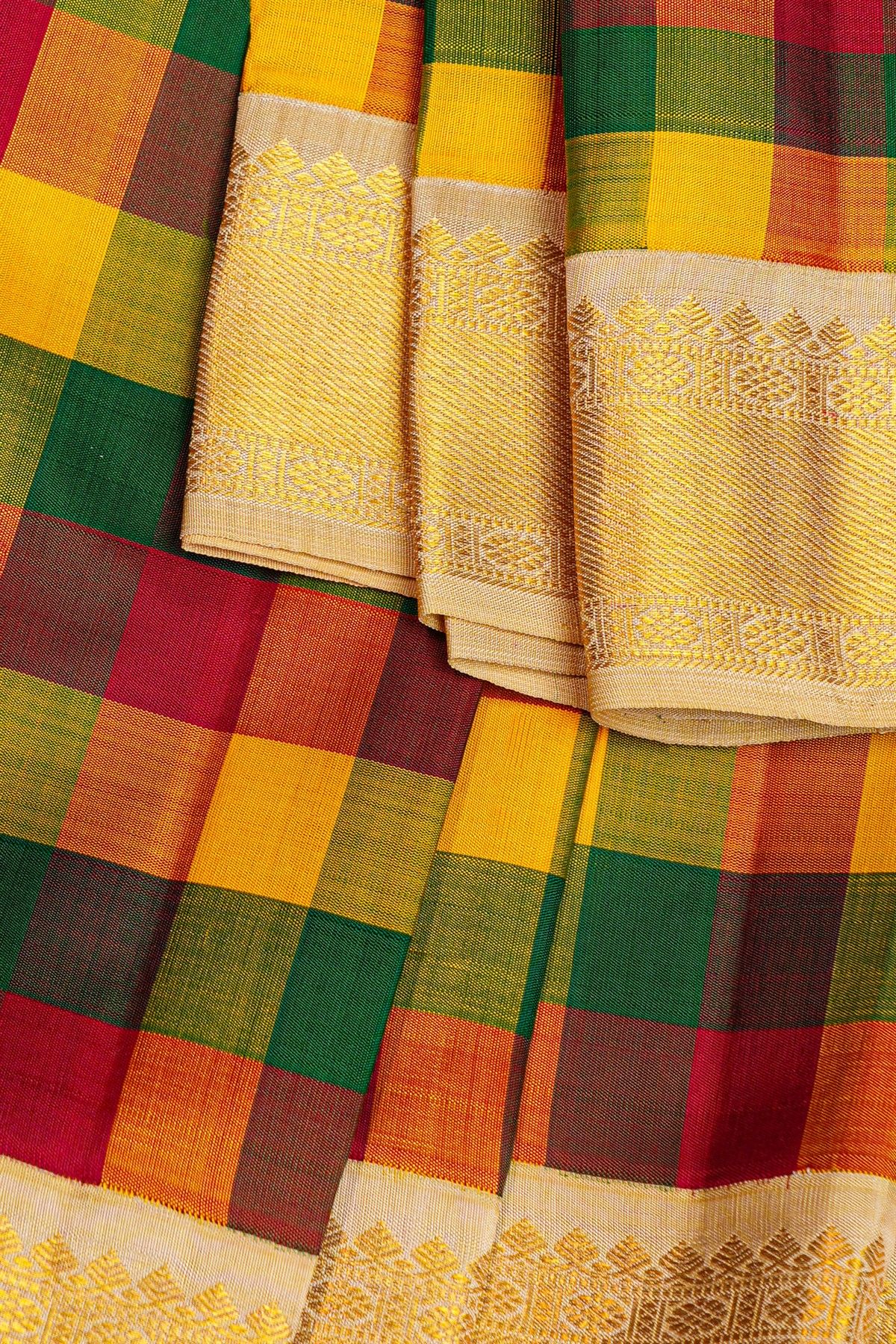 Kancheepuram Silk Multi-Colour Saree