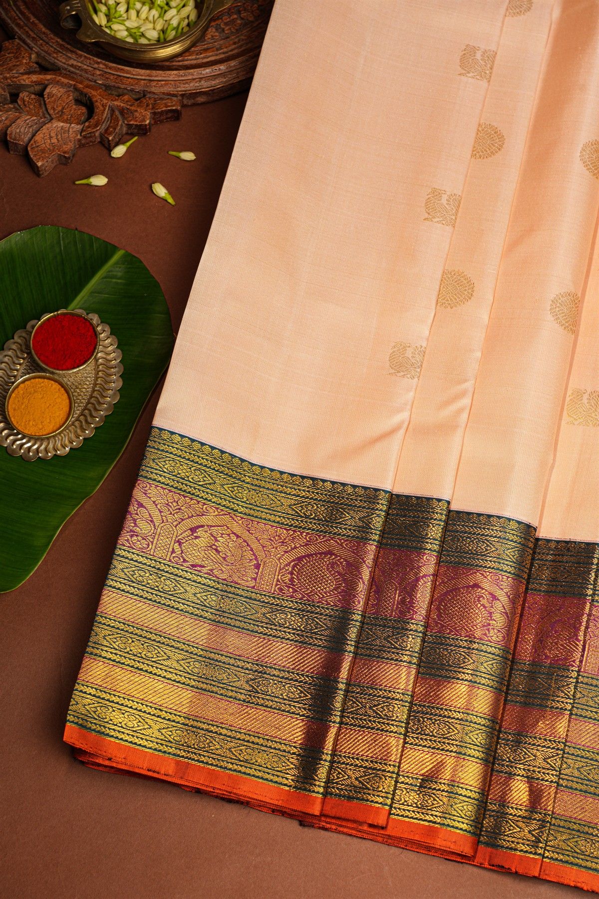Kancheepuram Silk Light Peach Saree